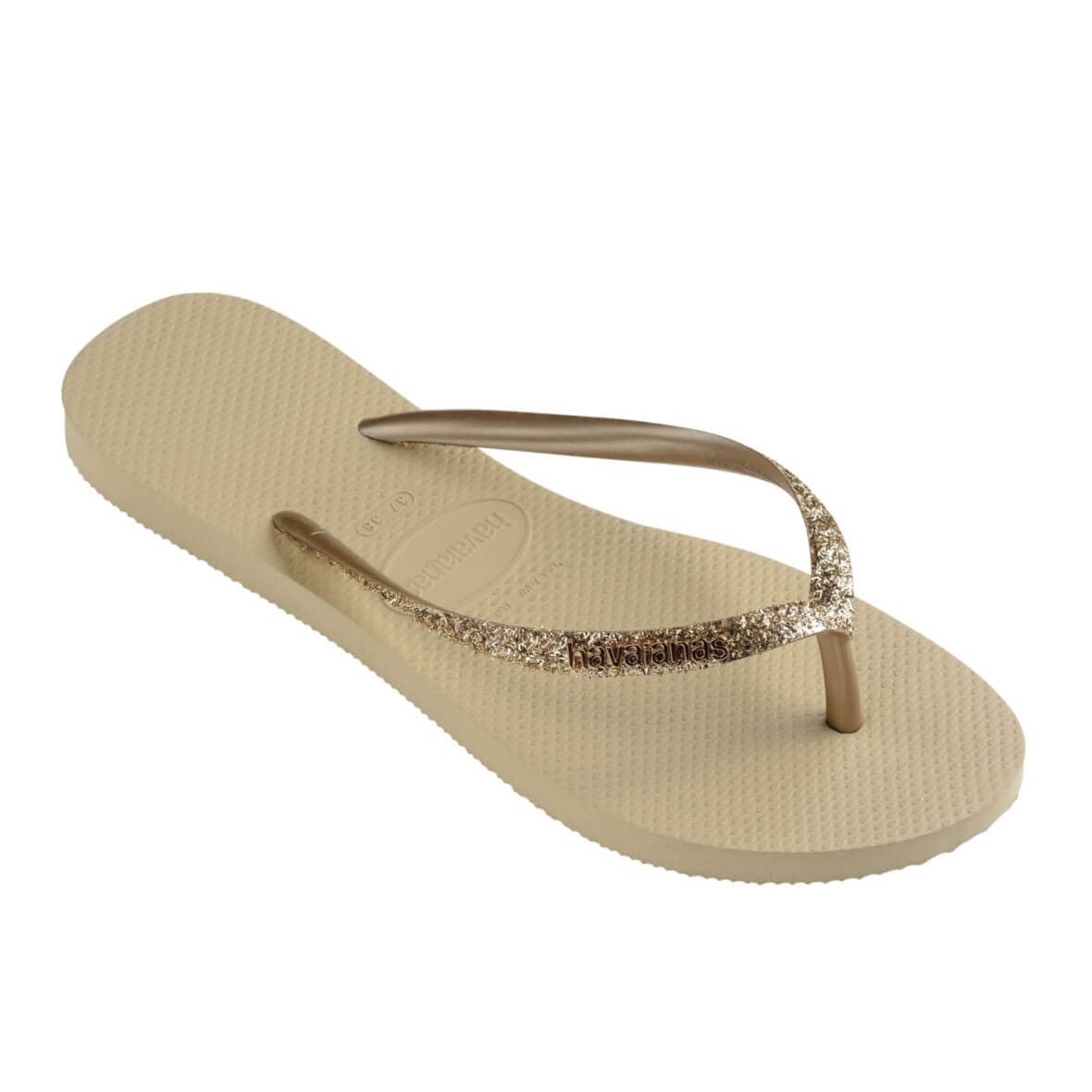 Havaianas Slim Glitter II Bayan Terlik - Bej