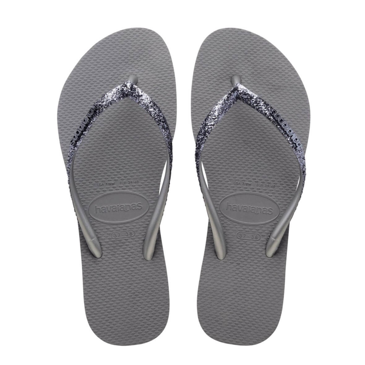 Havaianas Slim Glitter II Bayan Terlik - Çelik Gri