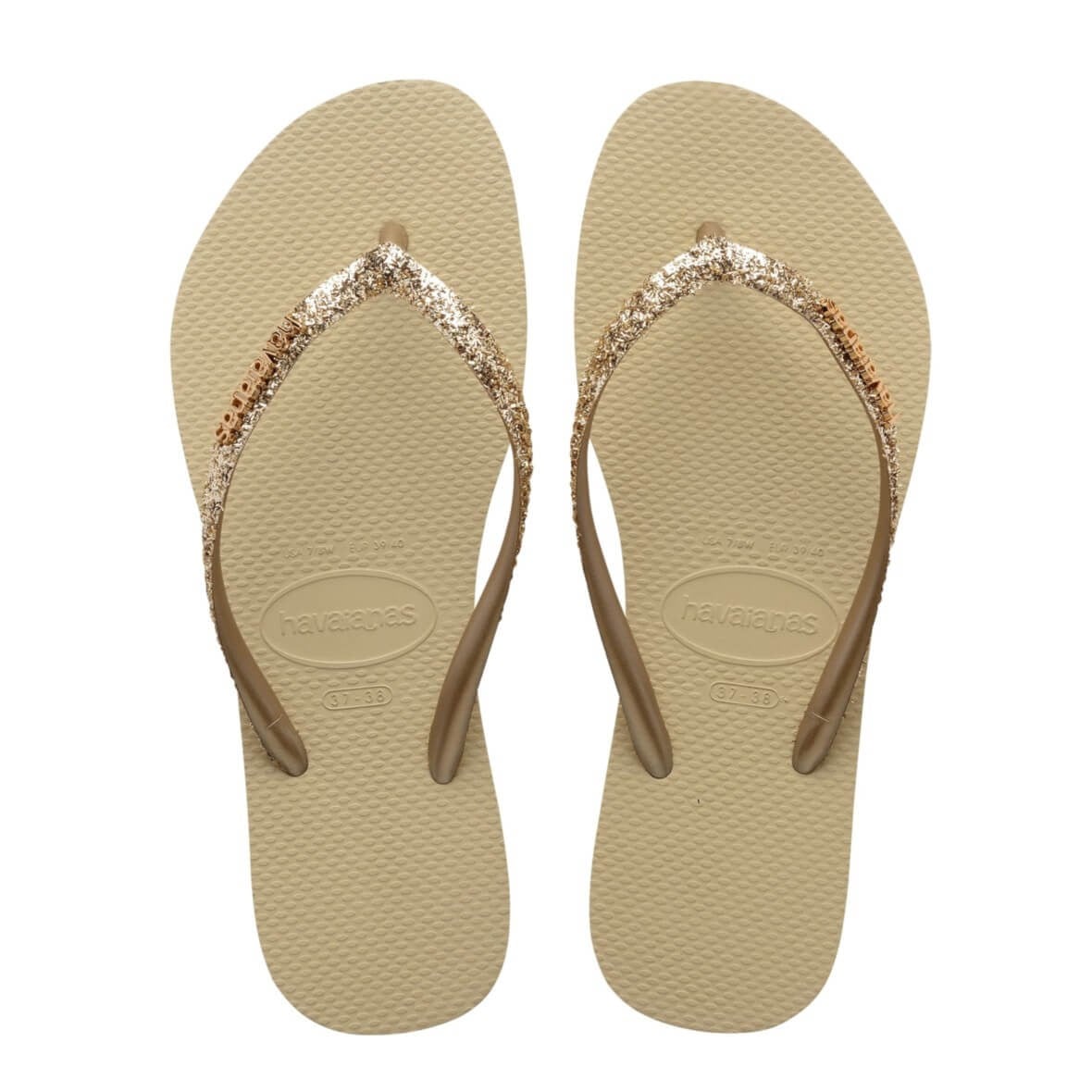 Havaianas Slim Glitter II Bayan Terlik - Bej