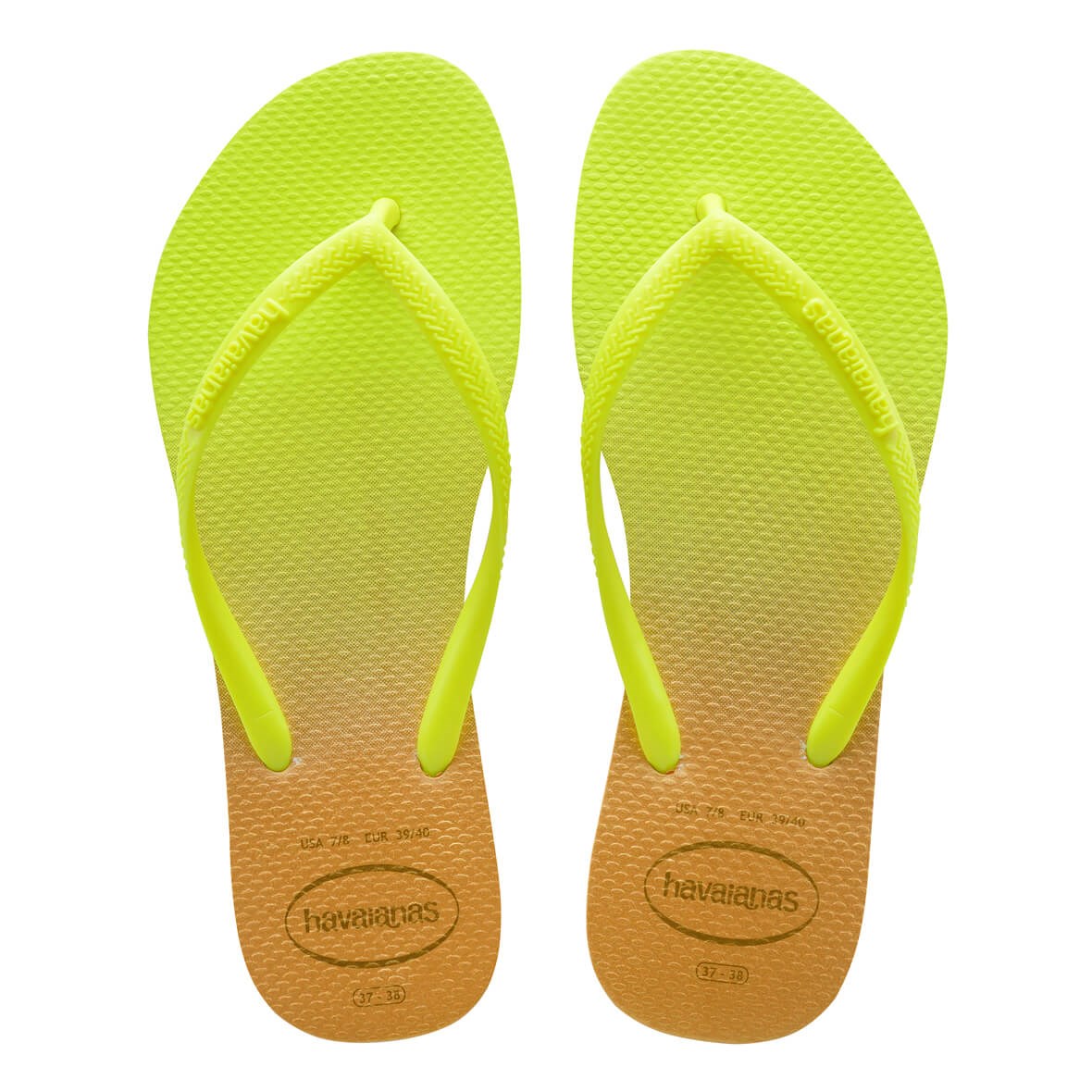 Havaianas Slim Gradient Bayan Terlik - White/Fluorescent Galactic Green