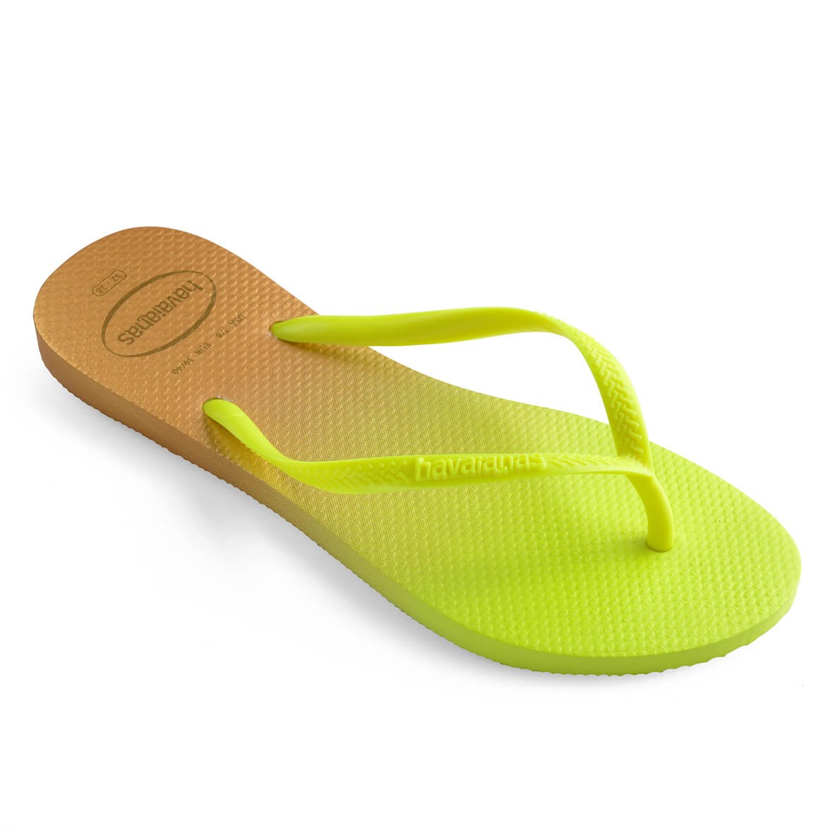 Havaianas Slim Gradient Bayan Terlik - White/Fluorescent Galactic Green