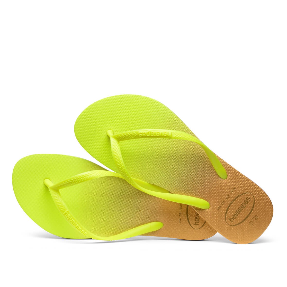 Havaianas Slim Gradient Bayan Terlik - White/Fluorescent Galactic Green