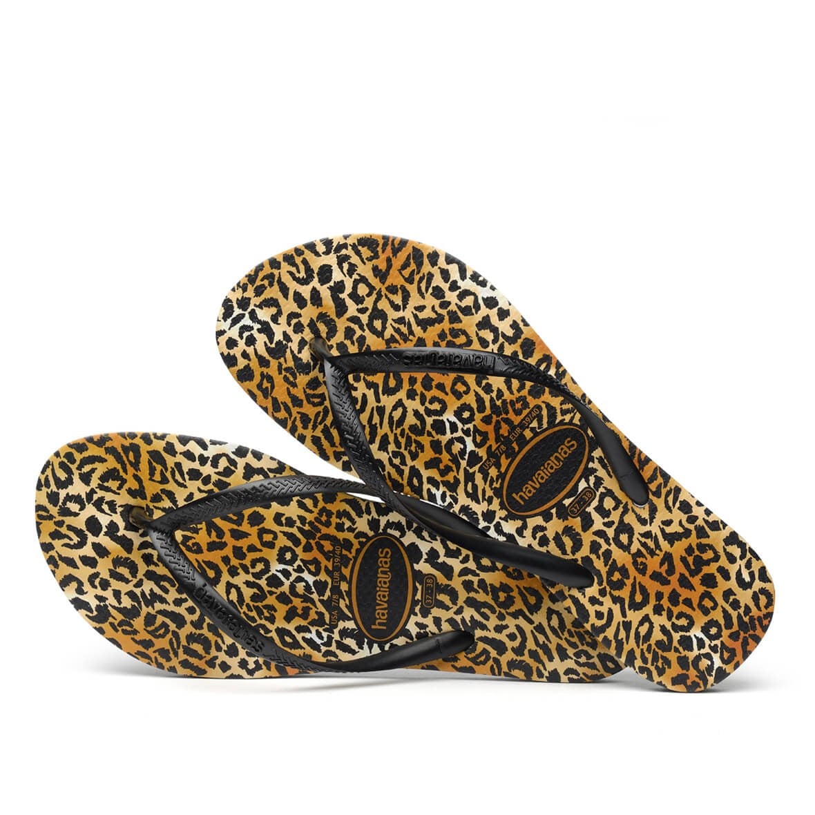 Havaianas Slim Leopard Bayan Terlik - Black/Black