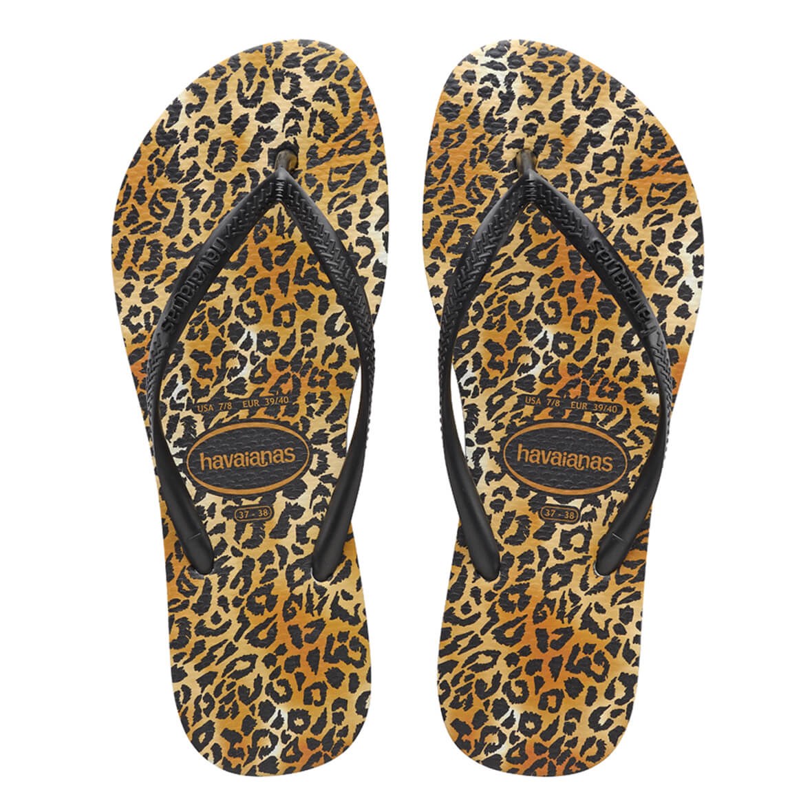 Havaianas Slim Leopard Bayan Terlik - Black/Black
