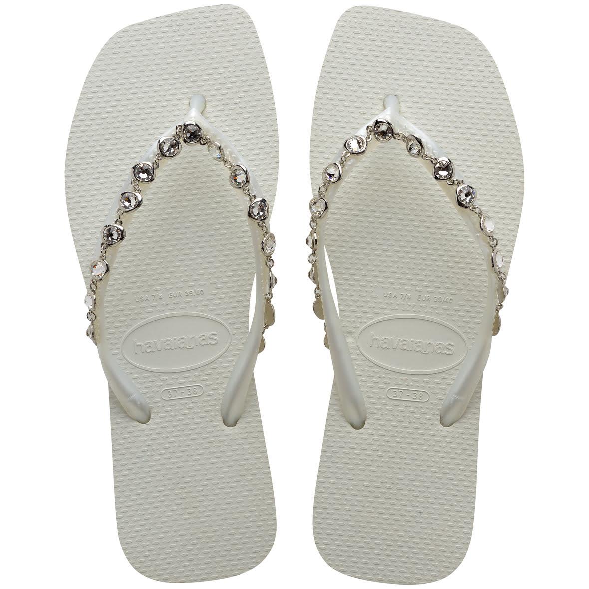 Havaianas Slim Square Luxury Bayan Terlik - Beyaz