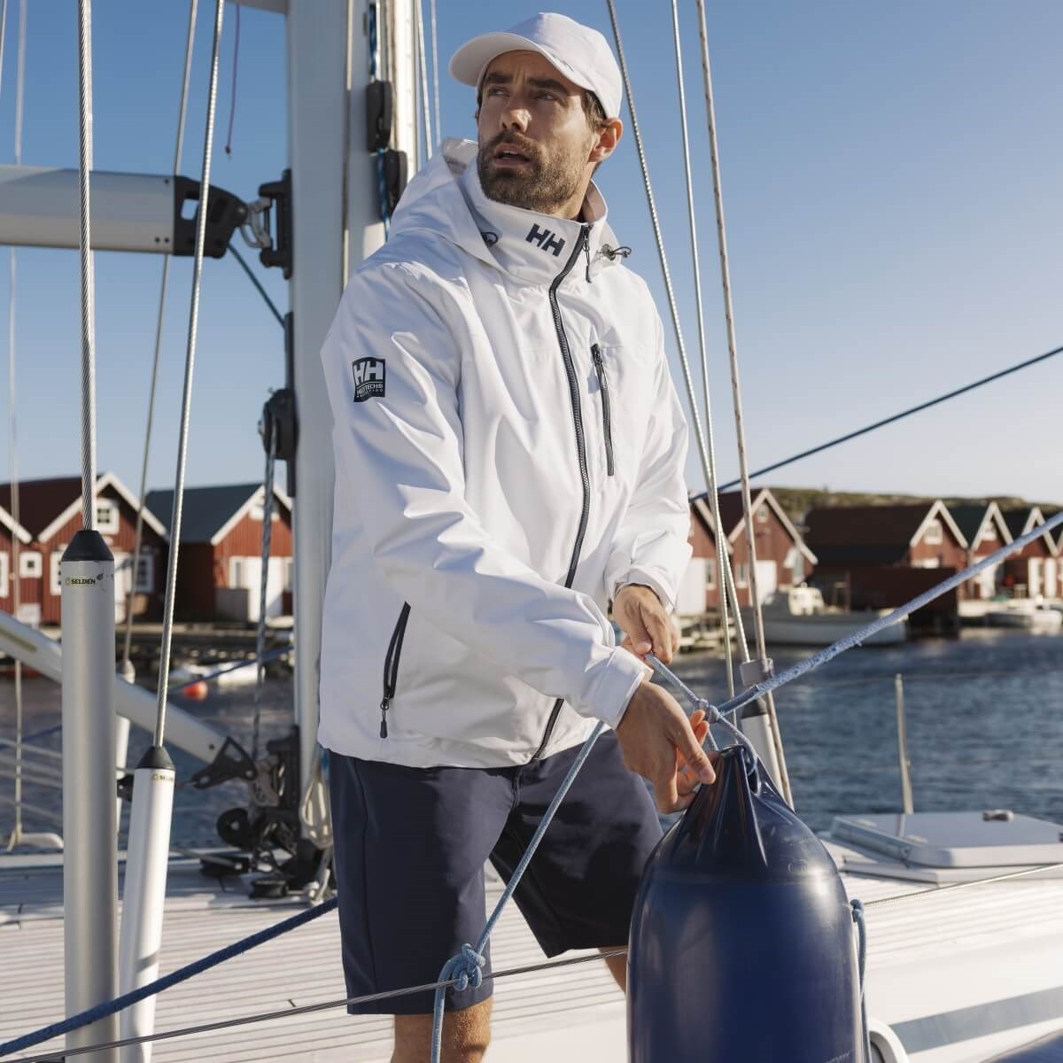 Helly Hansen Crew Hooded Midlayer Jacket 2 Erkek Mont - Beyaz