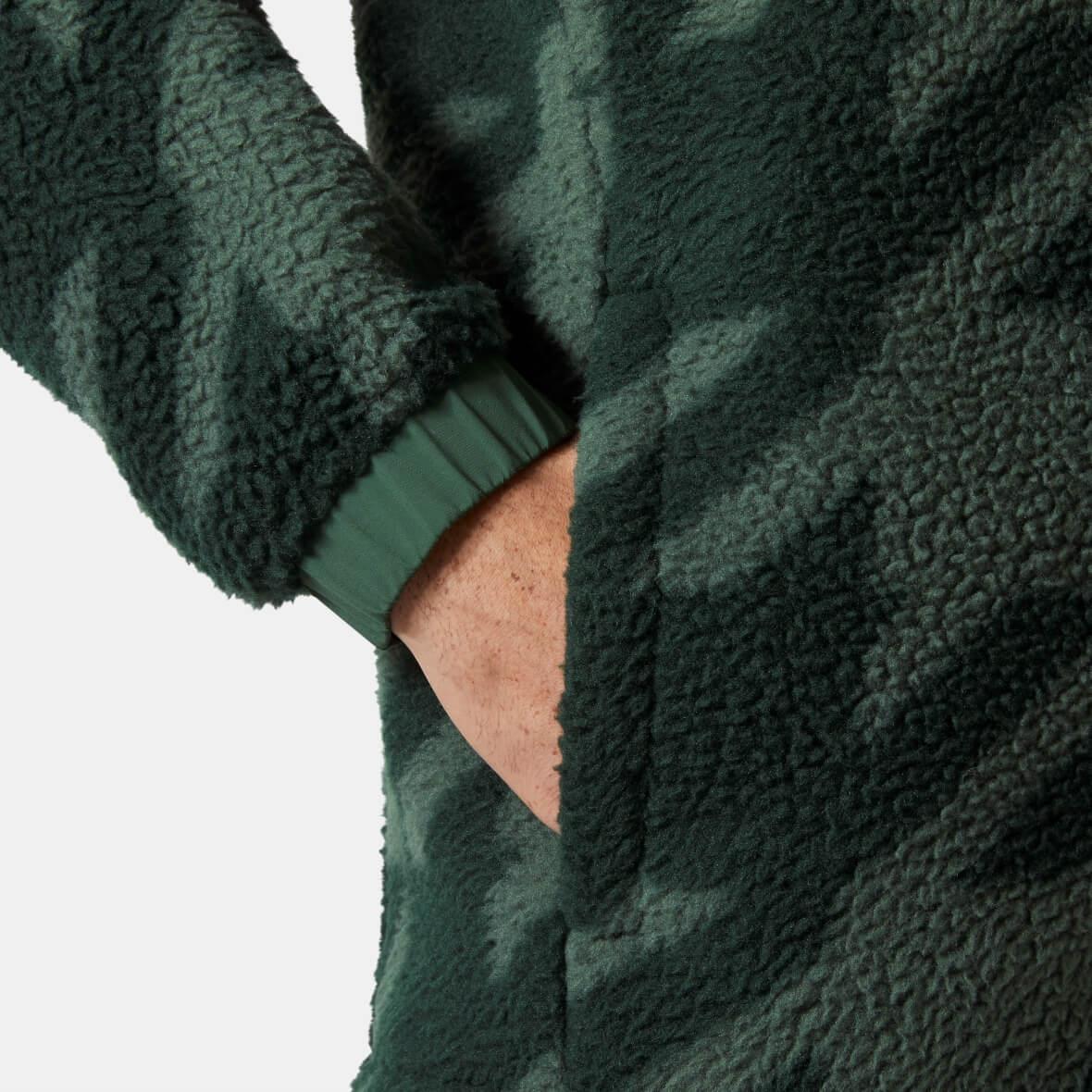 Helly Hansen Panorama Printed Pile Snap Jacket Erkek Mont - Haki