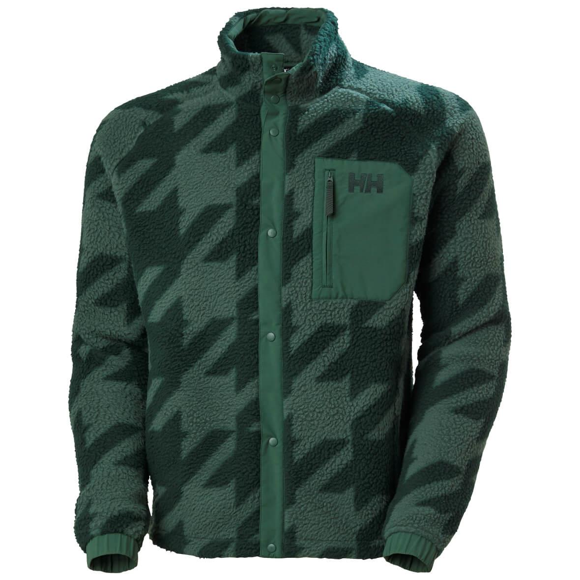 Helly Hansen Panorama Printed Pile Snap Jacket Erkek Mont - Haki