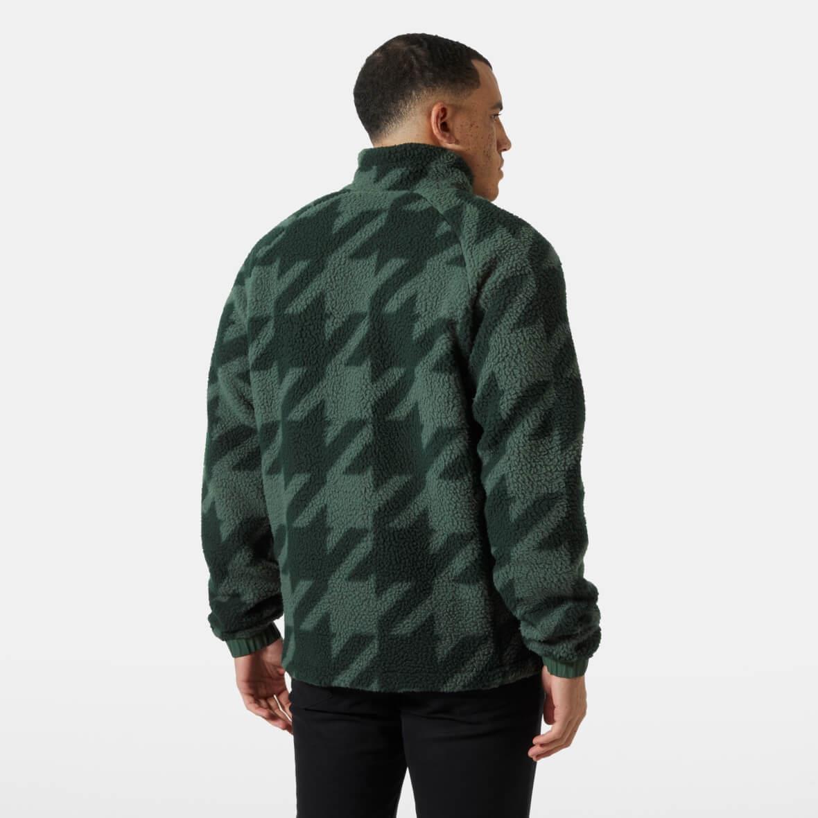 Helly Hansen Panorama Printed Pile Snap Jacket Erkek Mont - Haki