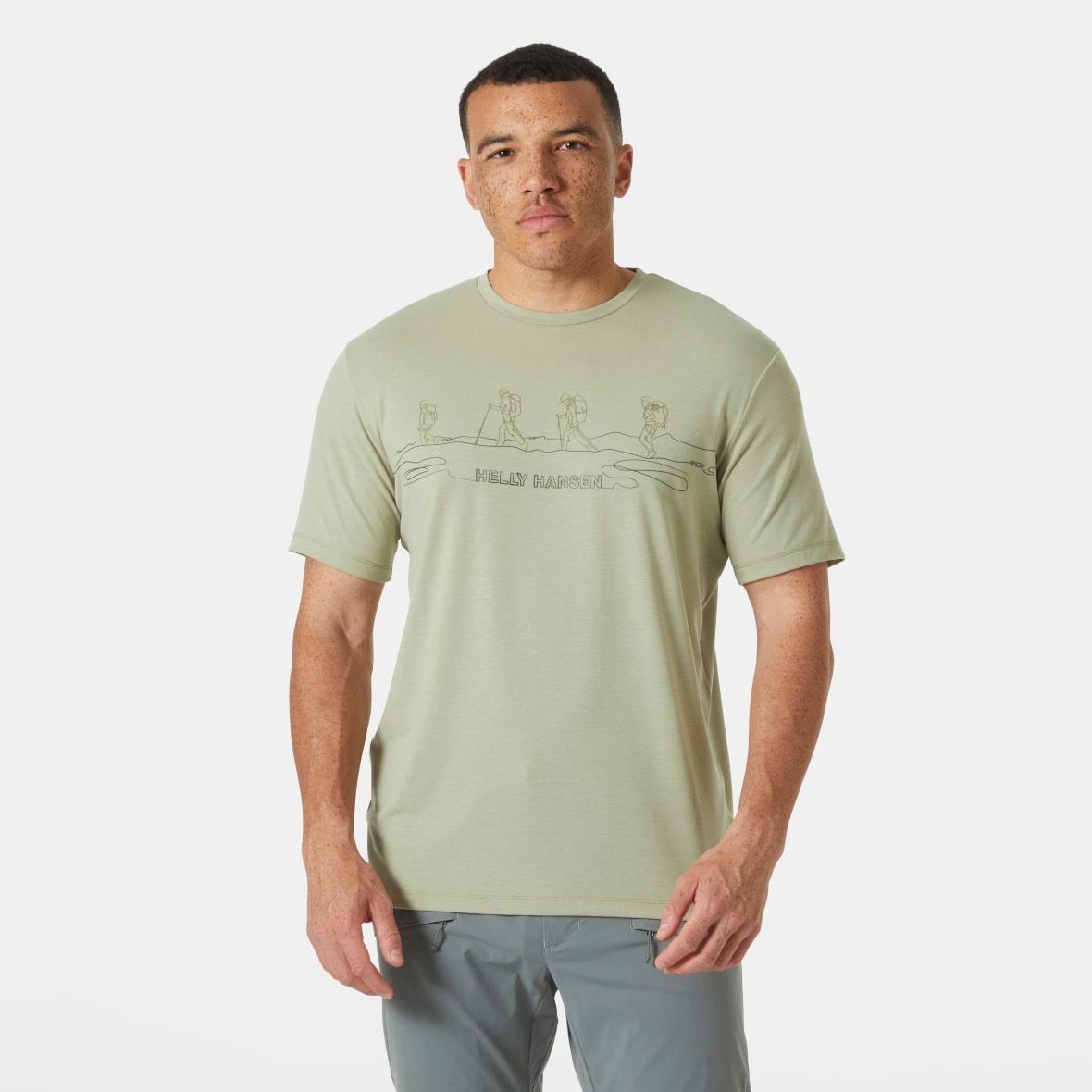 Helly Hansen Skog Recycled Graphic Erkek T-Shirt - Haki
