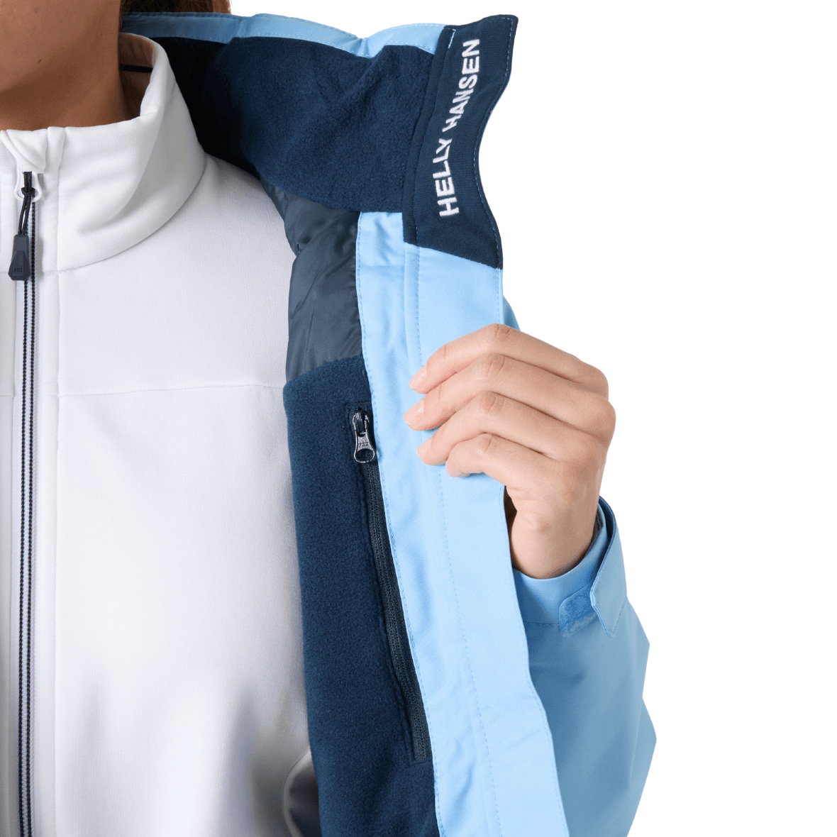 Helly Hansen W Crew Hooded Midlayer Jacket 2.0 Kadın Mont - Gök Mavi