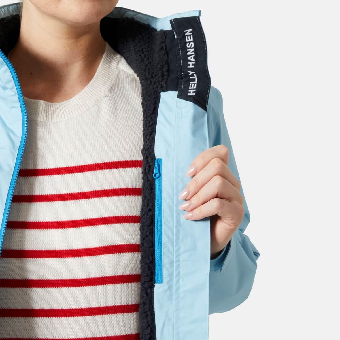 Helly Hansen W Crew Hooded Pile Jacket Kadın Ceket - Uçuk Mavi