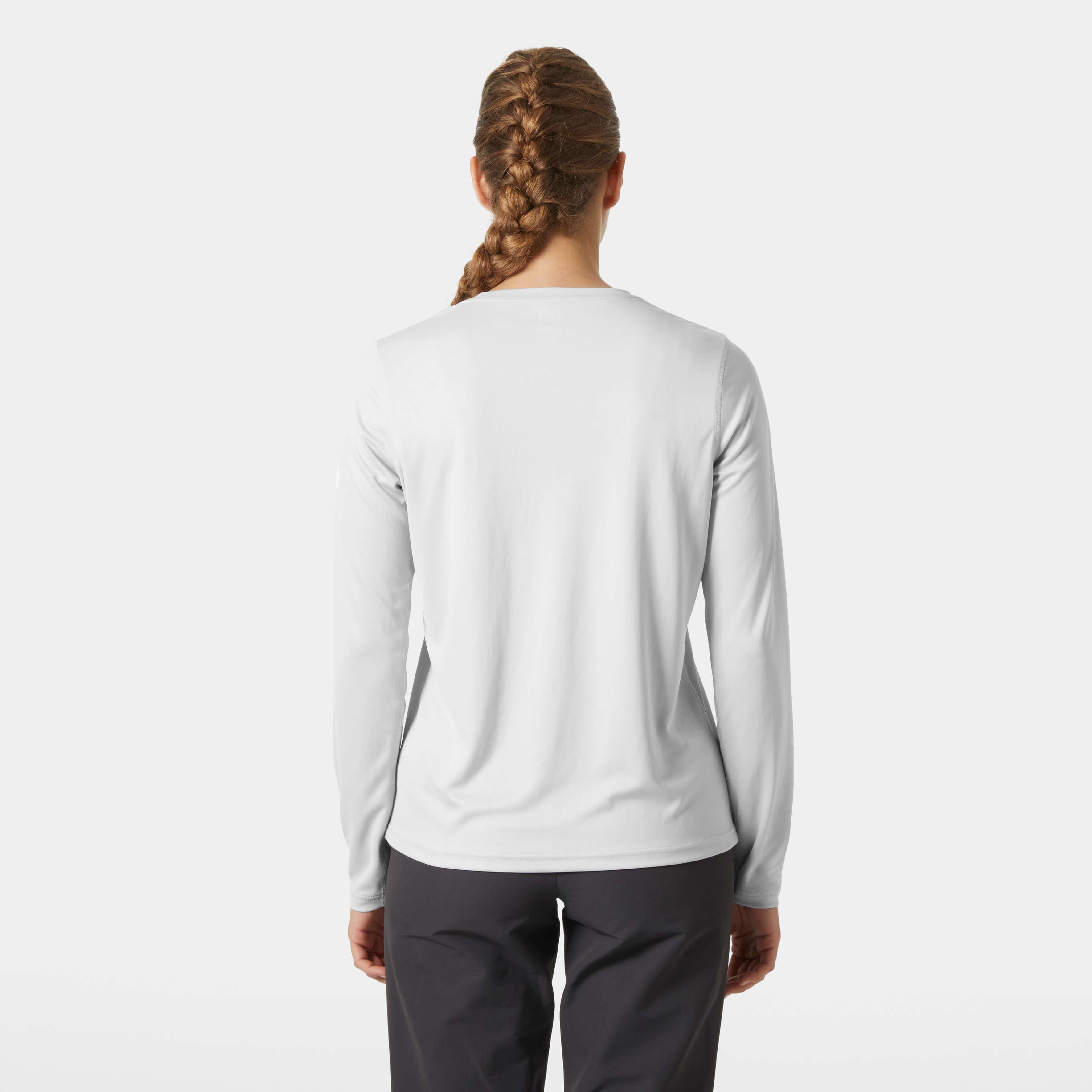 Helly Hansen W HH Tech Crew LS 2.0 Uzun Kollu Kadın T-Shirt - Gri