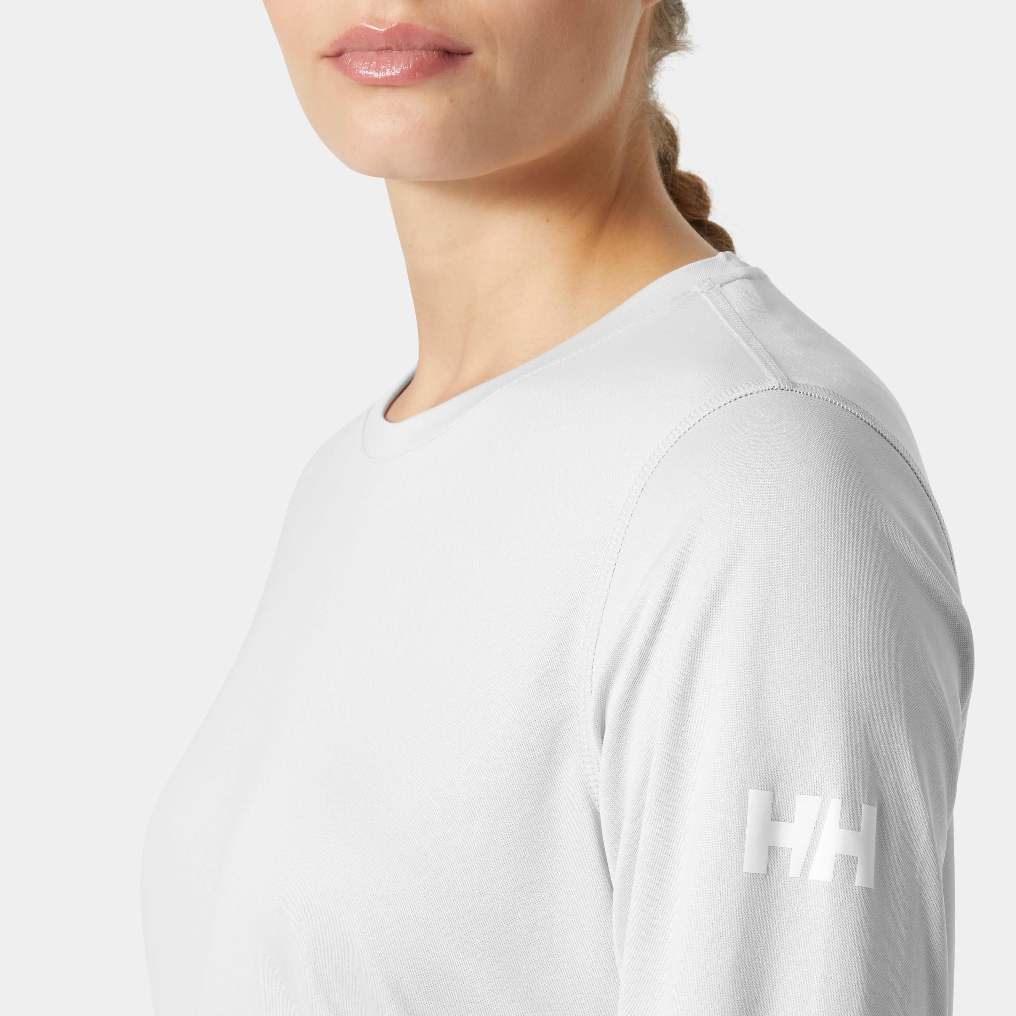 Helly Hansen W HH Tech Crew LS 2.0 Uzun Kollu Kadın T-Shirt - Gri