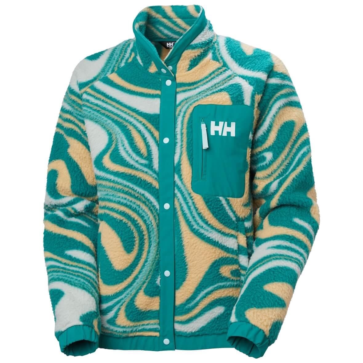 Helly Hansen W Imperial Printed Pile Snap Jacket Kadın Ceket - Yeşil / Multi