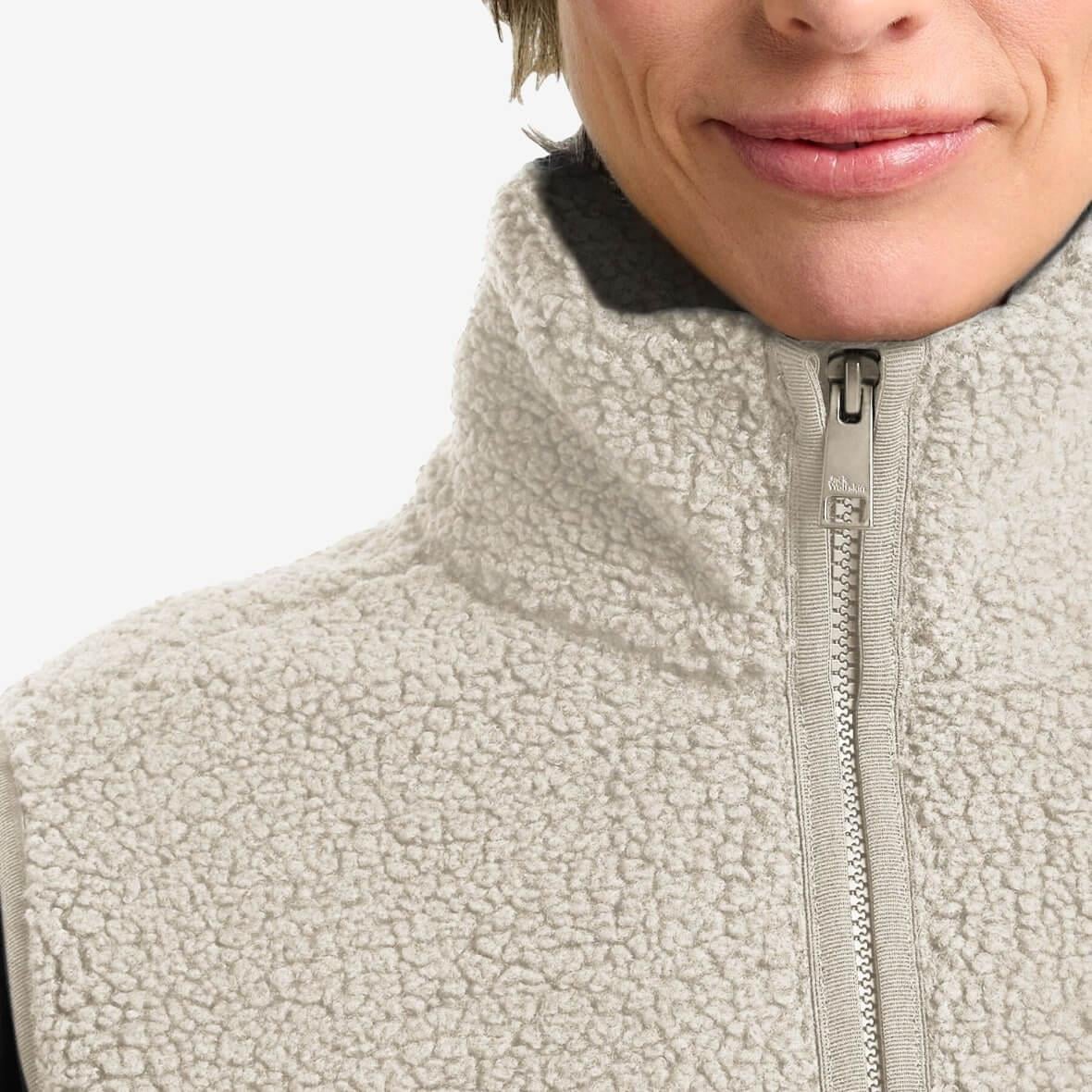 Jack Wolfskin High Curl Vest W Sherpa Polar Kadın Yelek - Bej