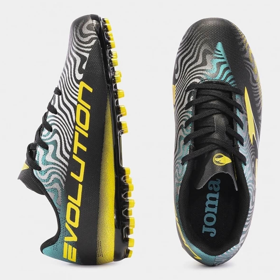 Joma Evolution Jr 2401 Black Turf Çocuk Halı Saha Ayakkabısı - Siyah / Multi