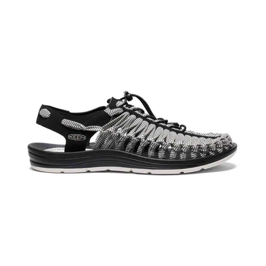 Keen Uneek Flat Erkek Sandalet - Siyah / Beyaz