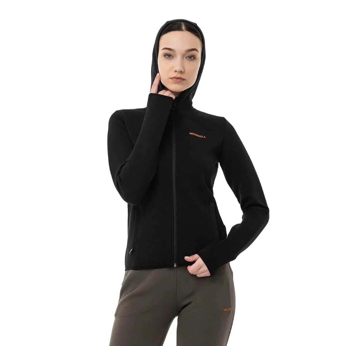 Merrell Shine Kapüşonlu Kadın Sweatshirt - Siyah