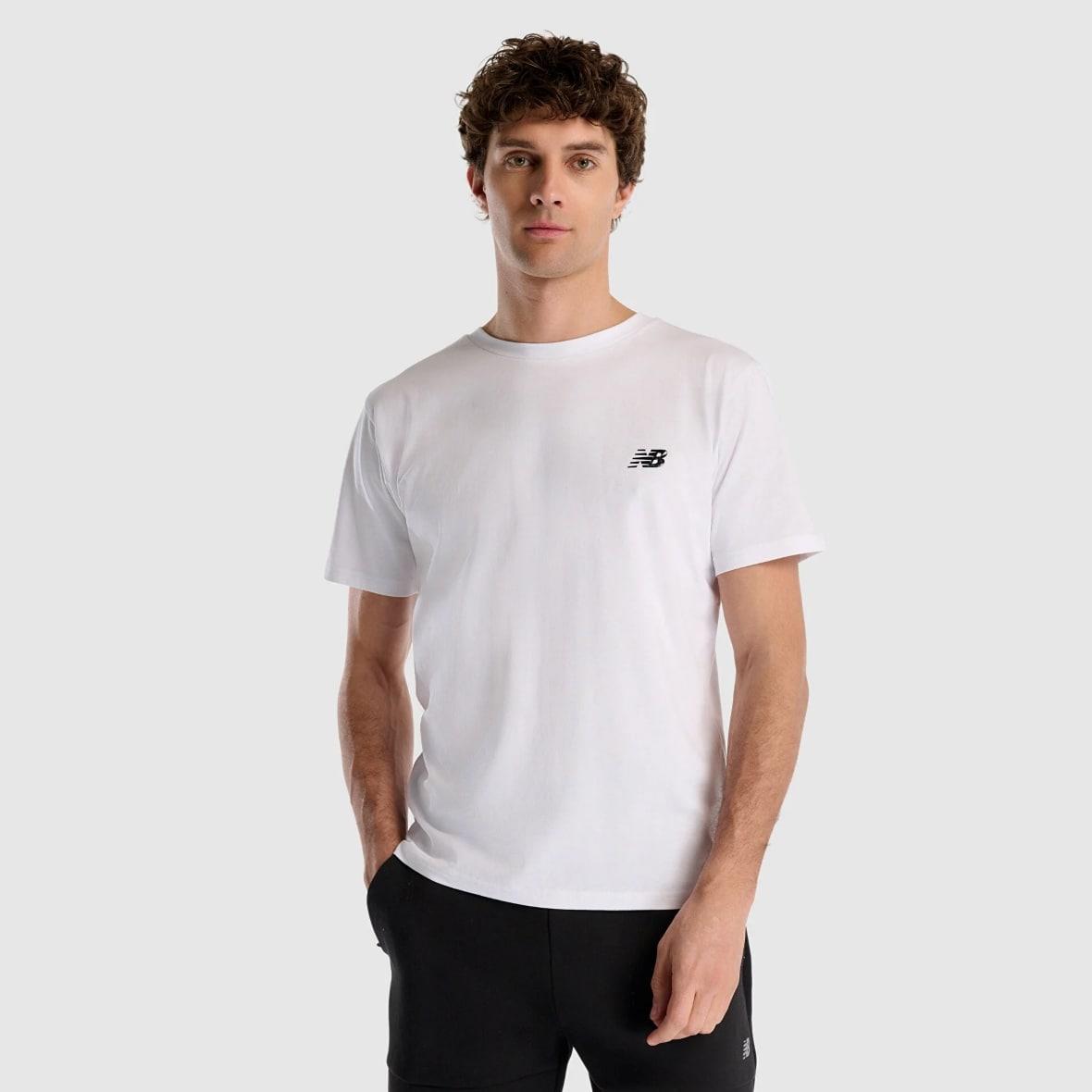 New Balance MNT1537-WT Erkek T-Shirt - Beyaz