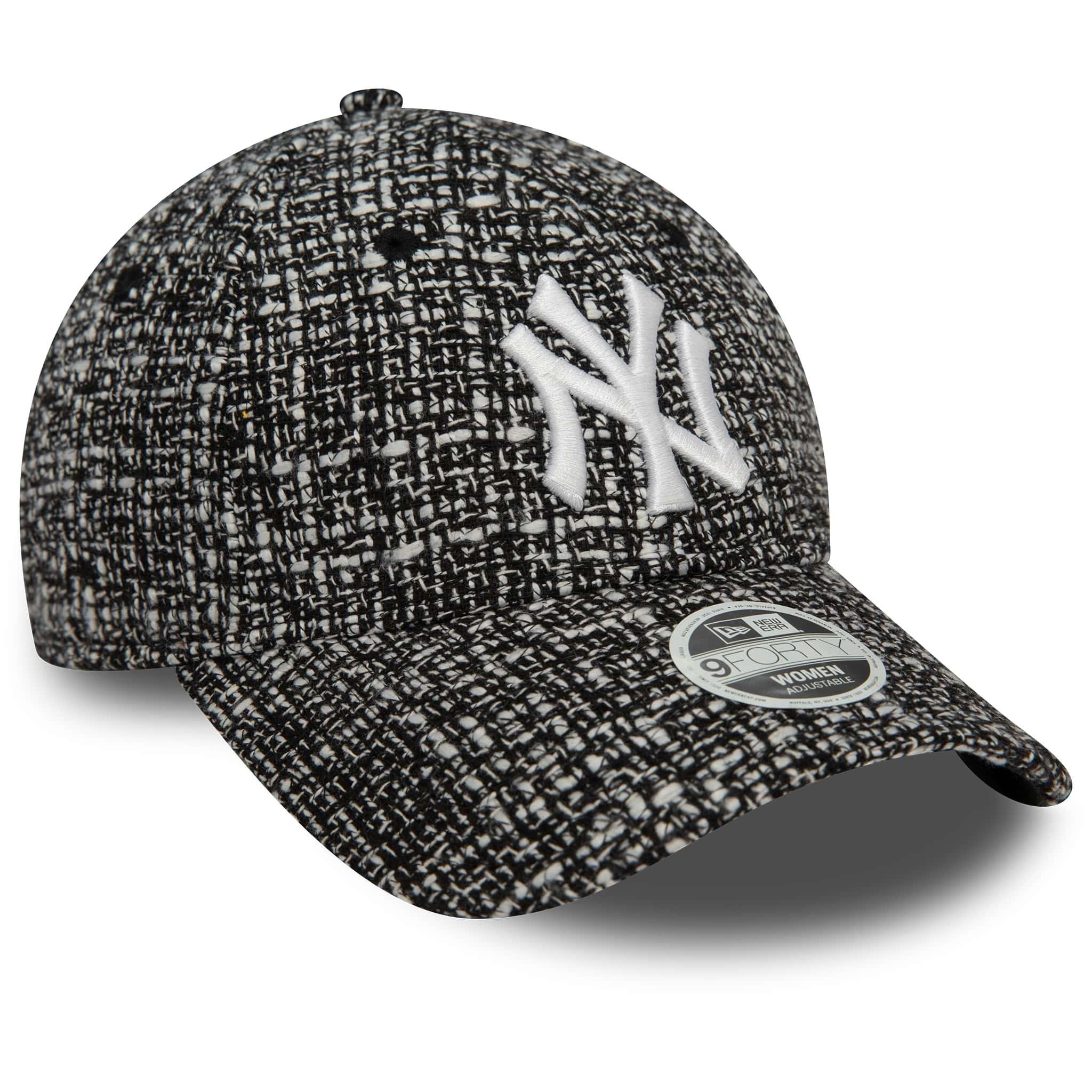 New Era Şapka - Wmns Summer Tweed 9FORTY New York Yankees - Siyah / Beyaz