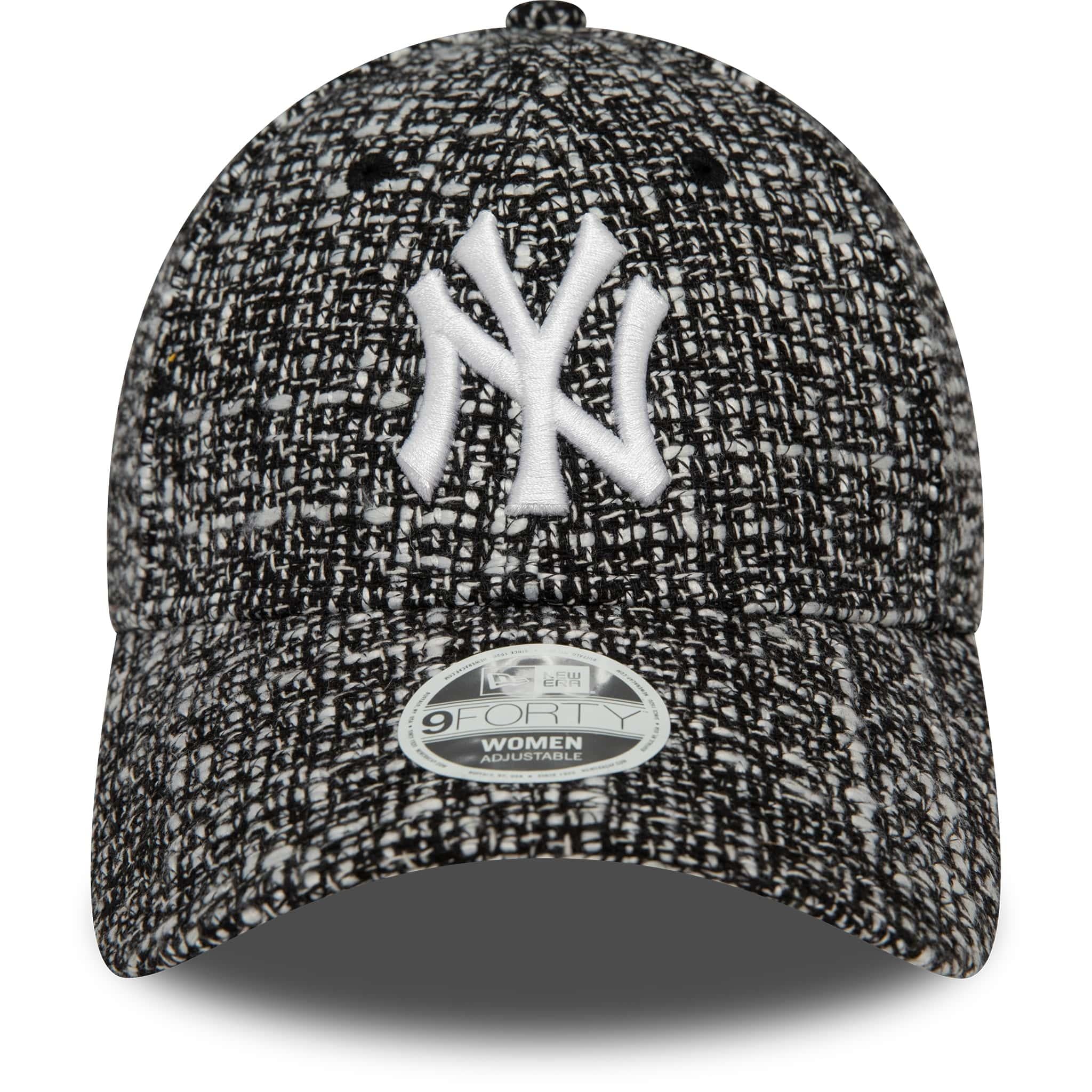 New Era Şapka - Wmns Summer Tweed 9FORTY New York Yankees - Siyah / Beyaz