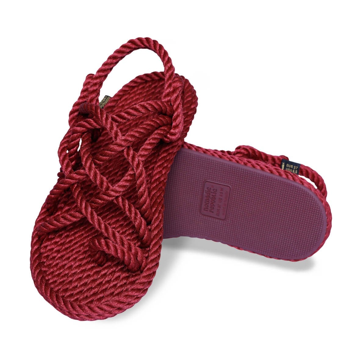 Nomadic Republic Nomadic Kauçuk Tabanlı Kadın Halat Sandalet - Bordo