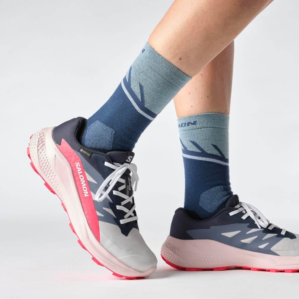 Salomon Alphaglide GTX W Gore-Tex Kadın Koşu Ayakkabısı - Açık Gri
