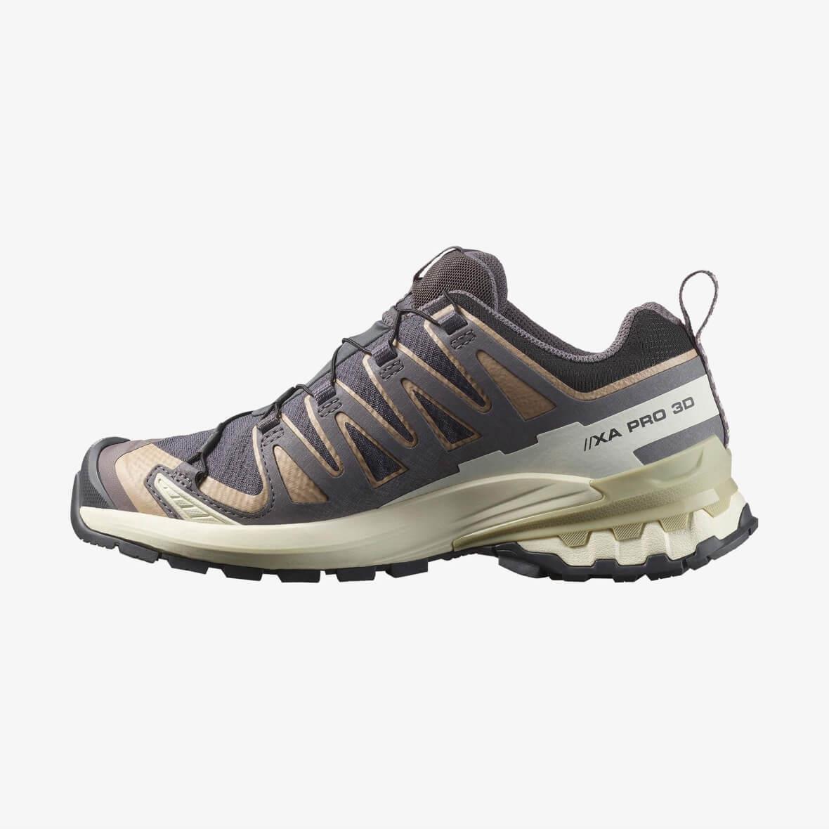 Salomon XA PRO 3D V9 GTX W Gore-Tex Kadın Outdoor Ayakkabı - Mürdüm / Ekru
