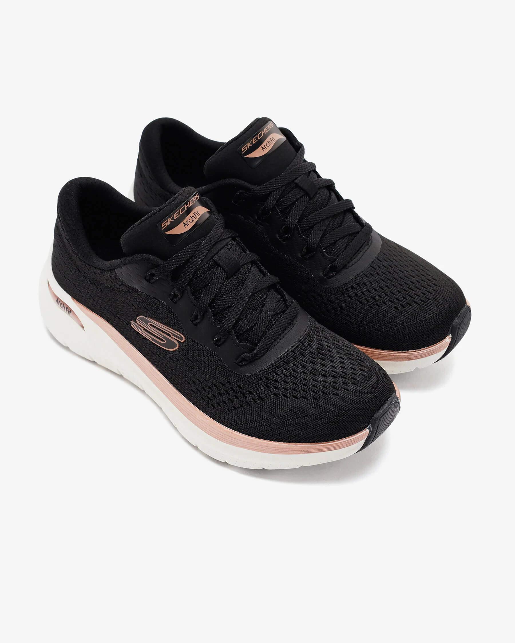 Skechers Arch Fit 2.0 - Glow The Distance 150067TK BKRG Kadın Sneaker - Siyah