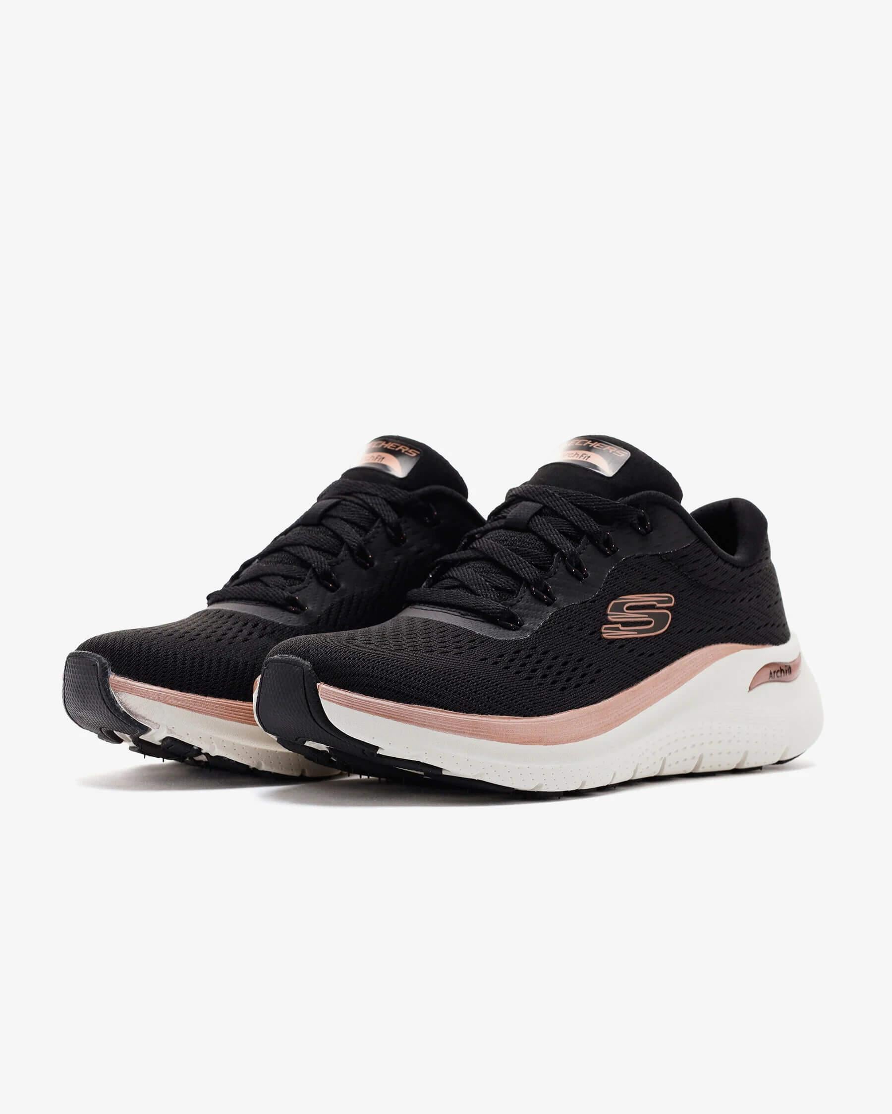 Skechers Arch Fit 2.0 - Glow The Distance 150067TK BKRG Kadın Sneaker - Siyah