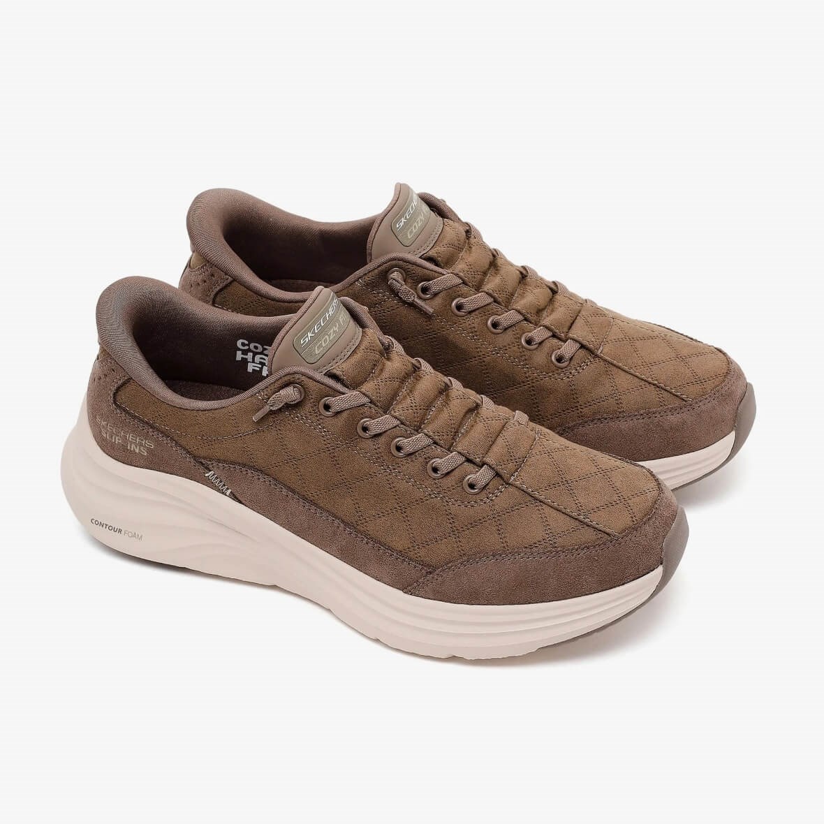 Skechers Contour Foam Calvoro 233290 DKTP Erkek Spor Ayakkabı - Sütlü Kahve