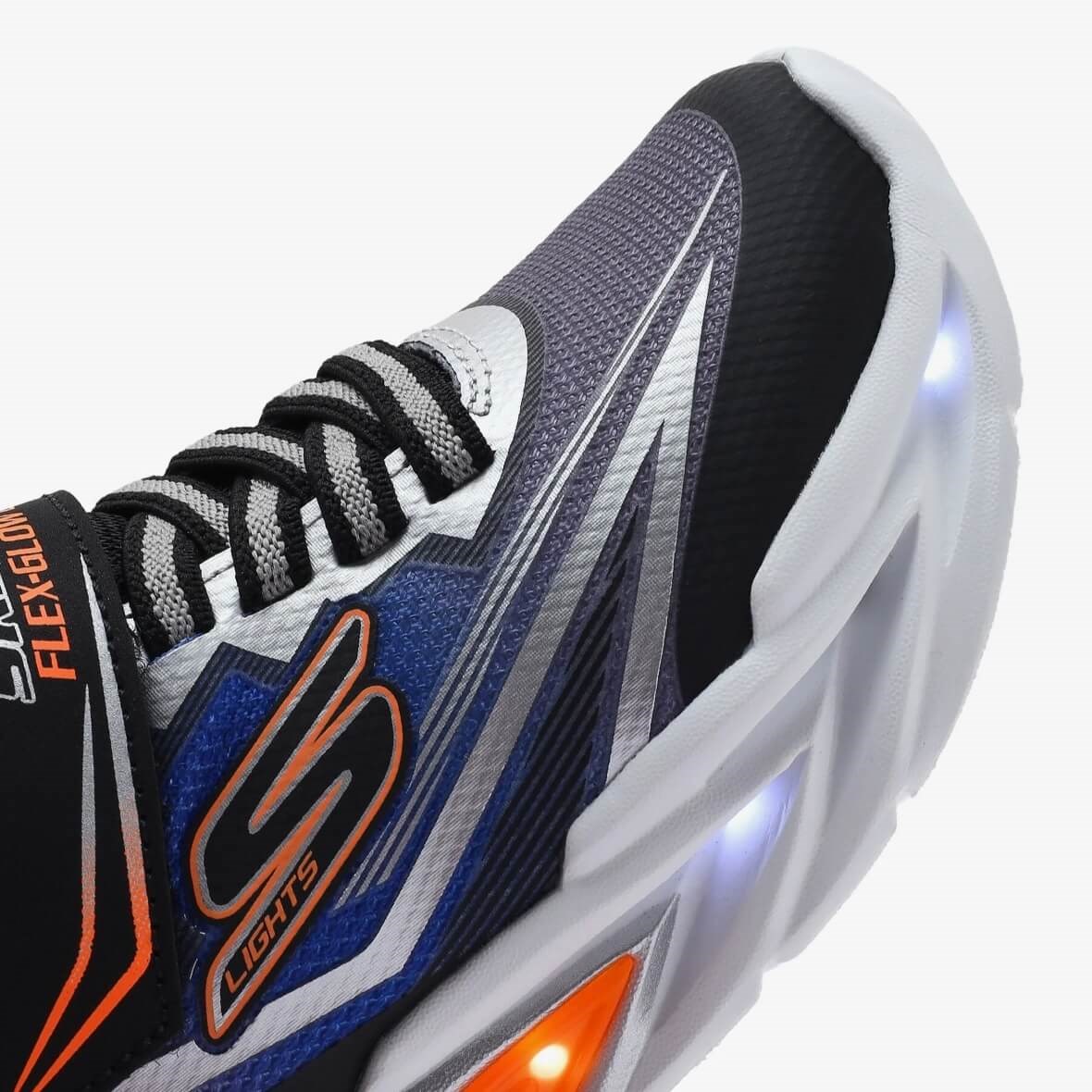 Skechers Flex Glow Ultra 400139L BKSL Çocuk Spor Ayakkabı - Siyah