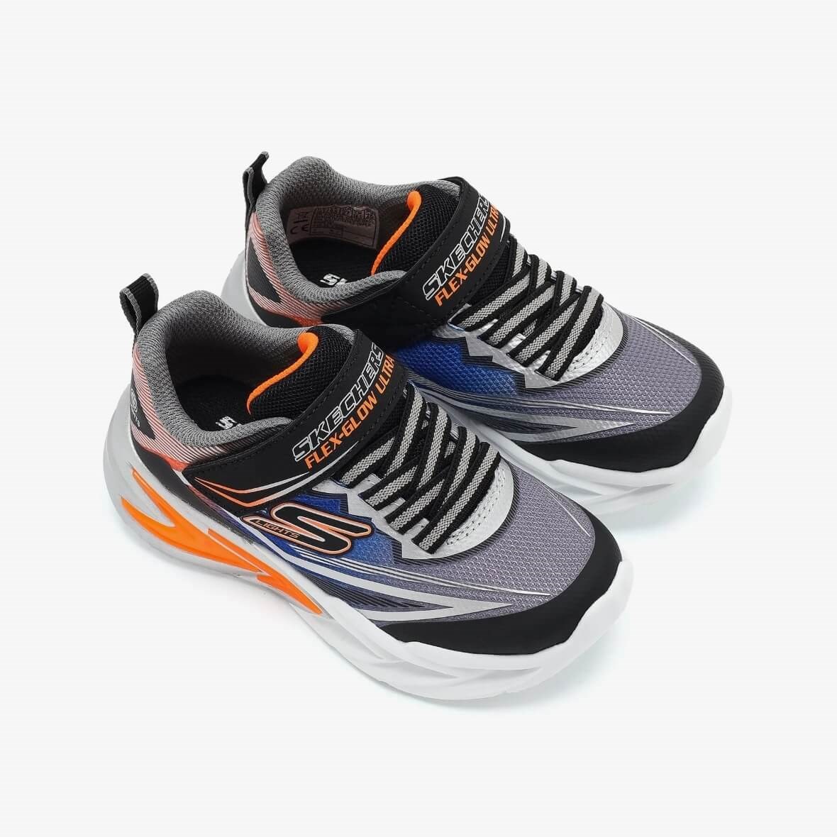 Skechers Flex Glow Ultra 400139L BKSL Çocuk Spor Ayakkabı - Siyah