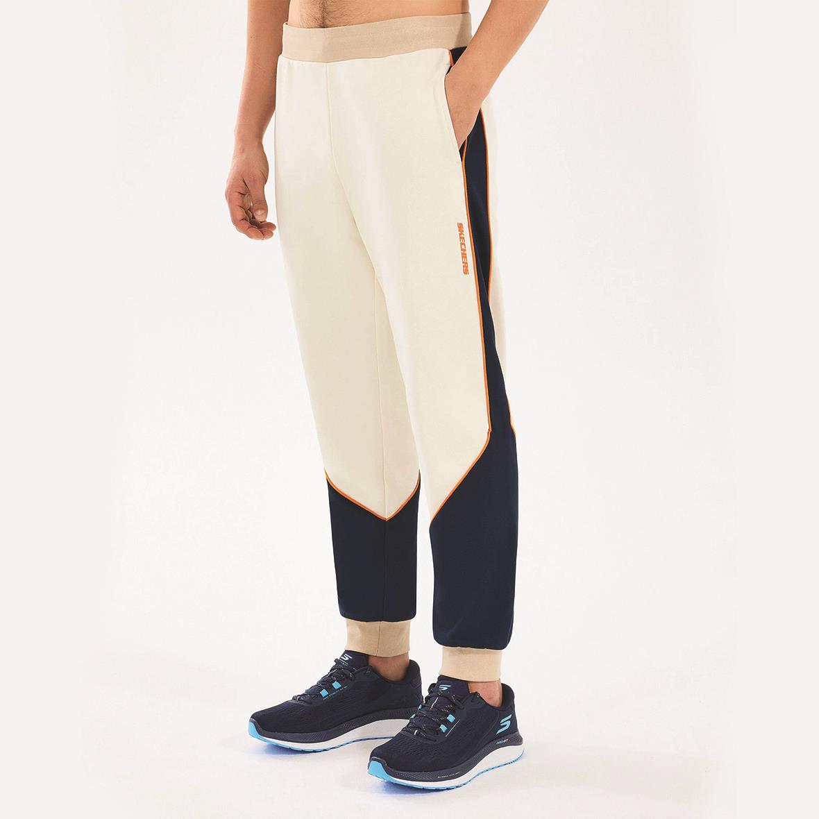 Skechers M Diagonal Lw Fleece Jogger Sweatpant S2510037-102 Erkek Eşofman Altı - Kırık Beyaz