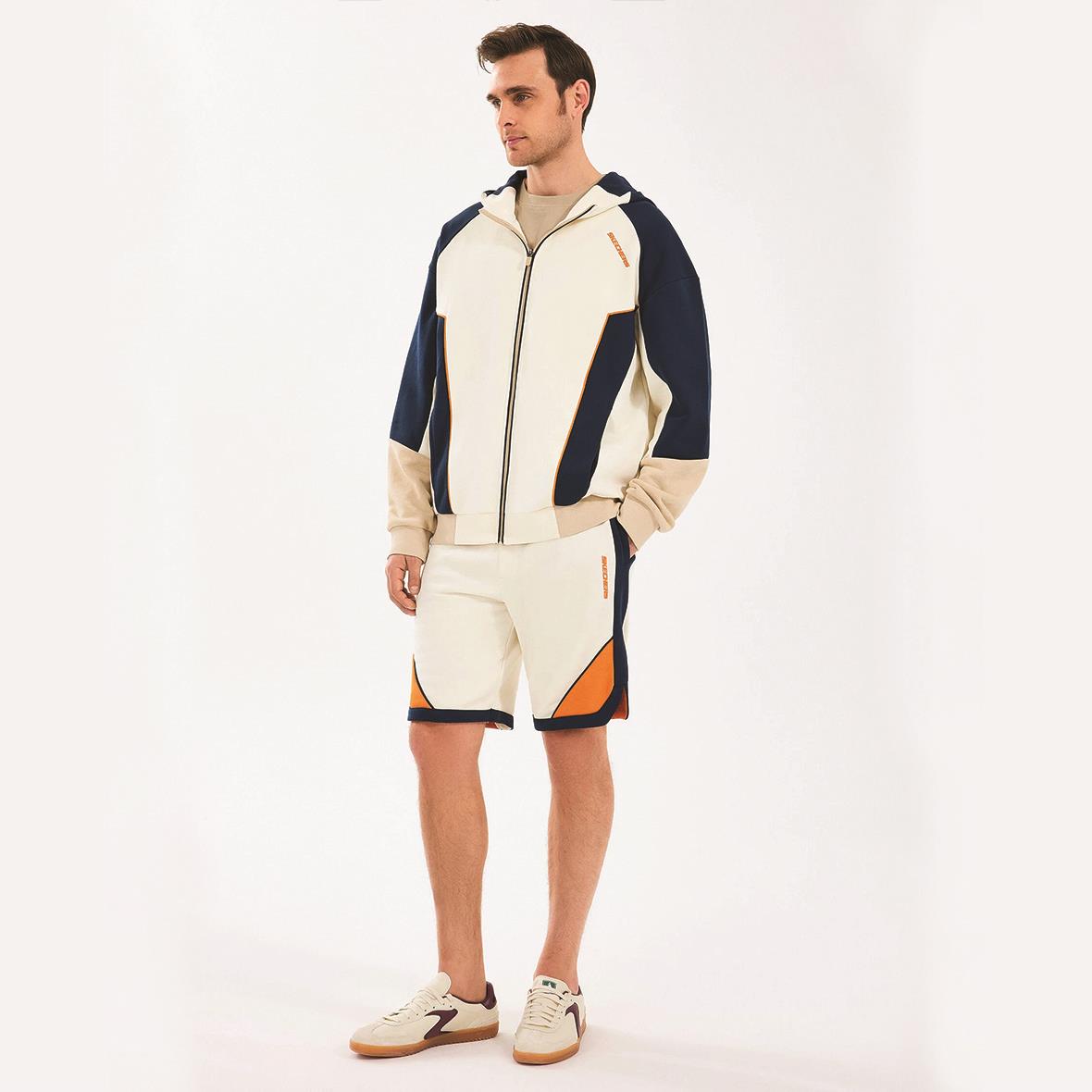 Skechers M Diagonal Lw Fleece Sweat Short S2510040-102 Erkek Şort - Kırık Beyaz