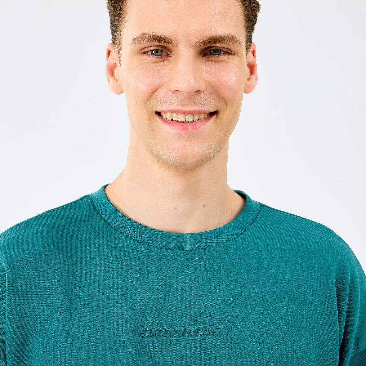 Skechers M Essential Crew Neck S2610015-0730 Erkek Sweatshirt - Petrol