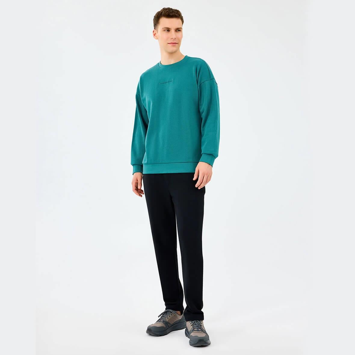 Skechers M Essential Crew Neck S2610015-0730 Erkek Sweatshirt - Petrol