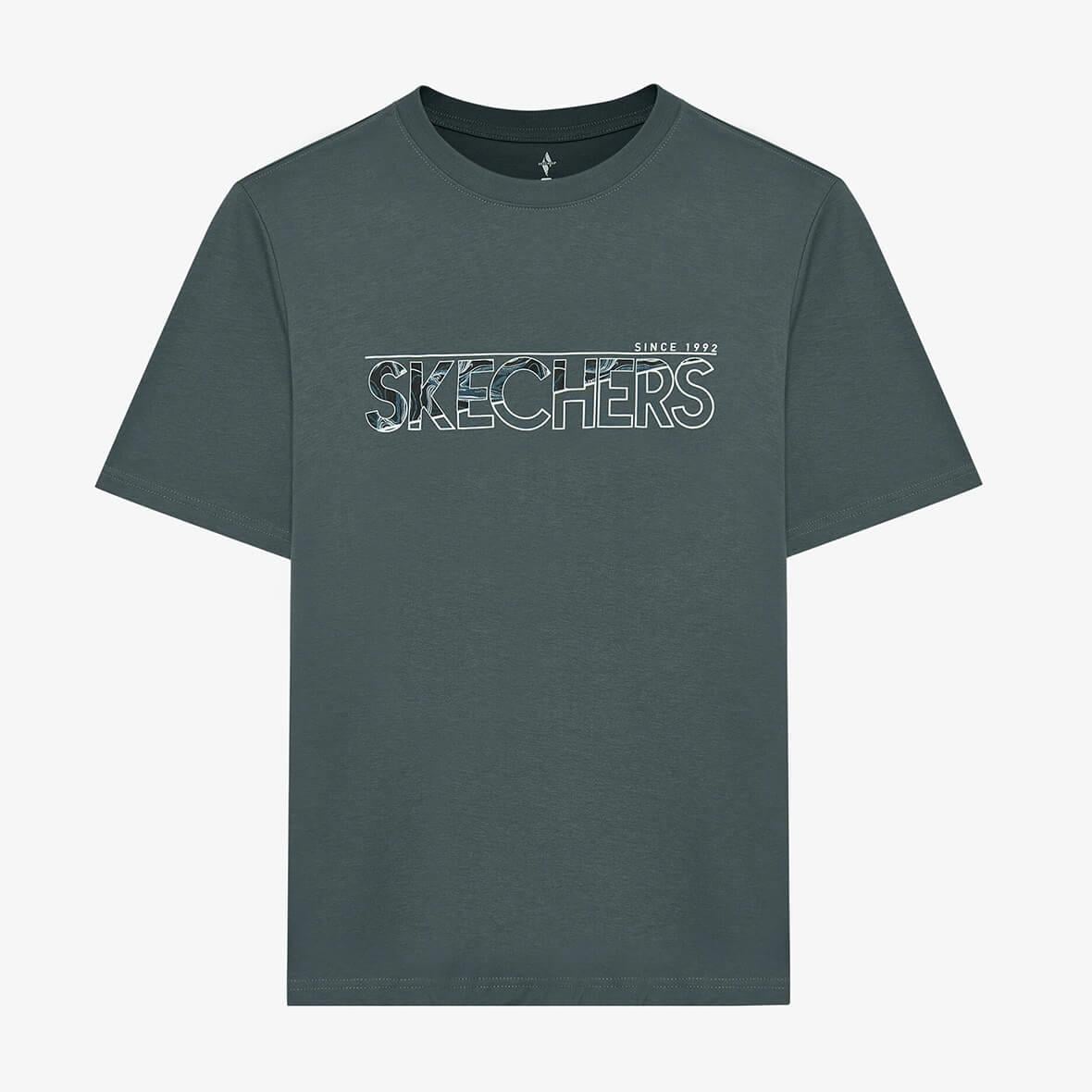 Skechers M Graphic Tee Light Weight Regular T-Shirt S242139-003 Erkek T-Shirt - Antrasit