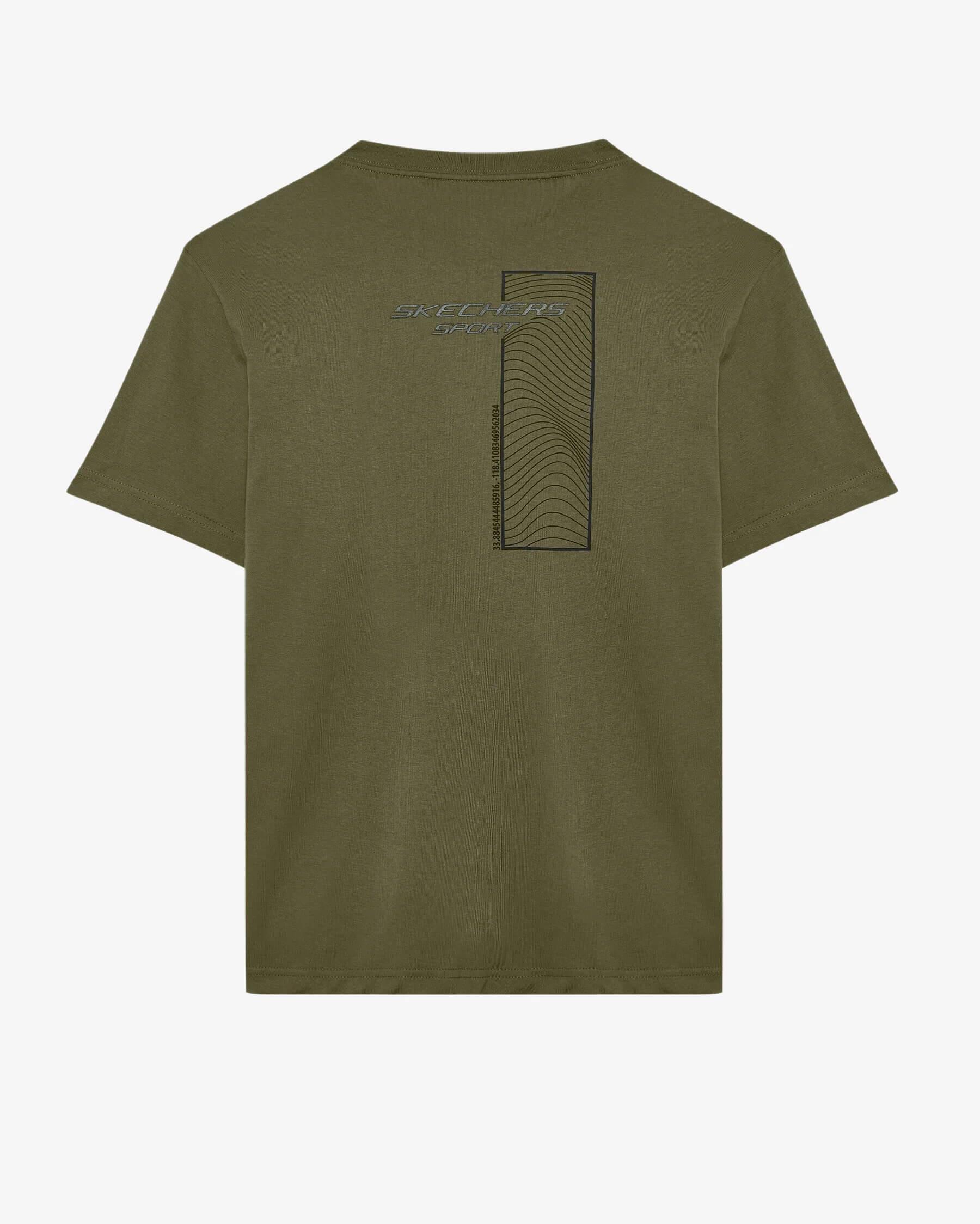 Skechers M Graphic Tee Light Weight Regular T-Shirt S242138-801 Erkek T-Shirt - Haki