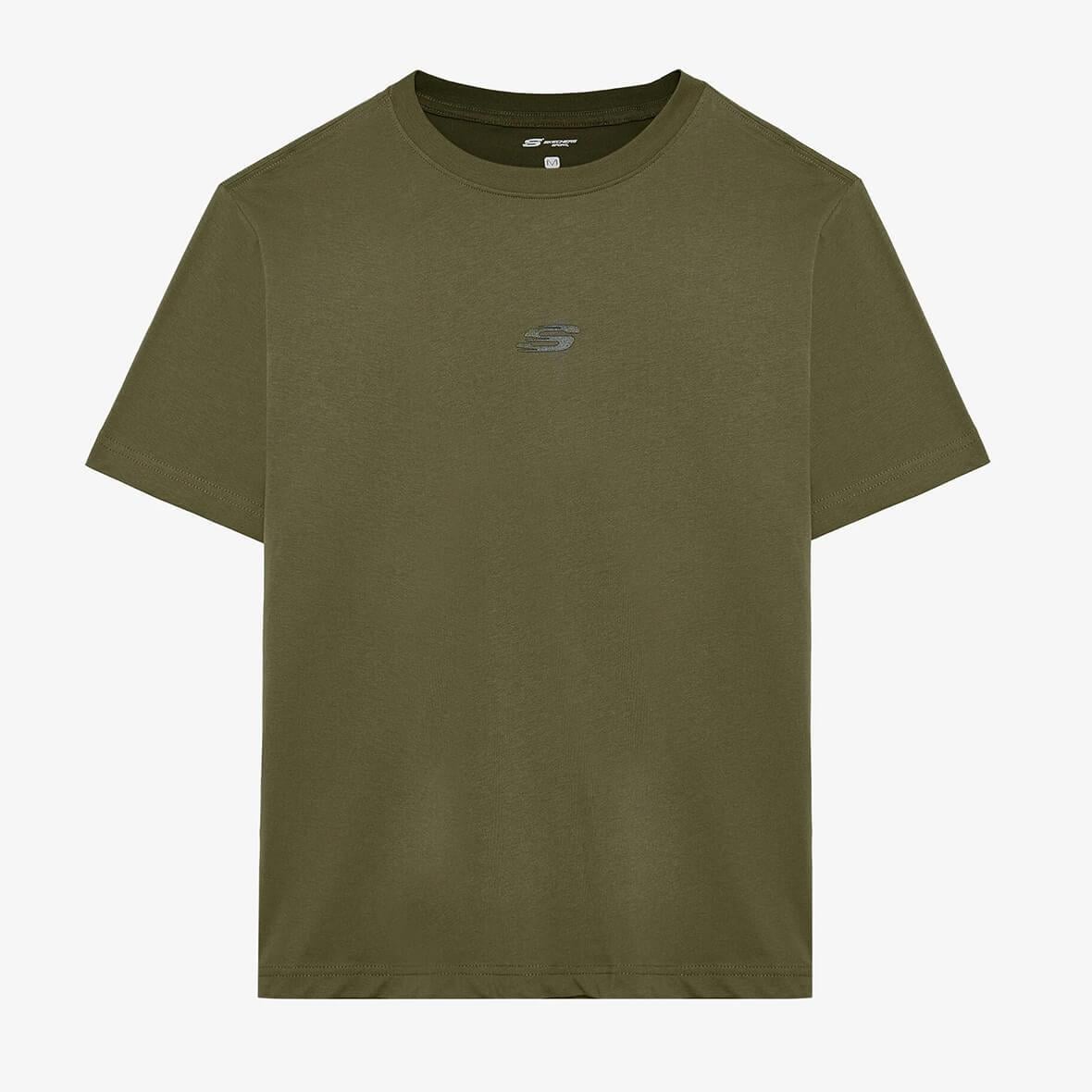 Skechers M Graphic Tee Light Weight Regular T-Shirt S242138-801 Erkek T-Shirt - Haki