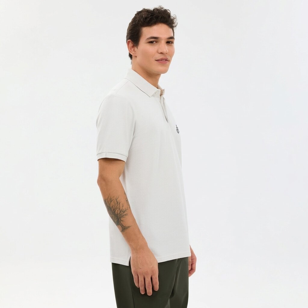 Skechers M Logo Printed Polo T-Shirt S2610085-4036 Erkek T-Shirt - Ekru