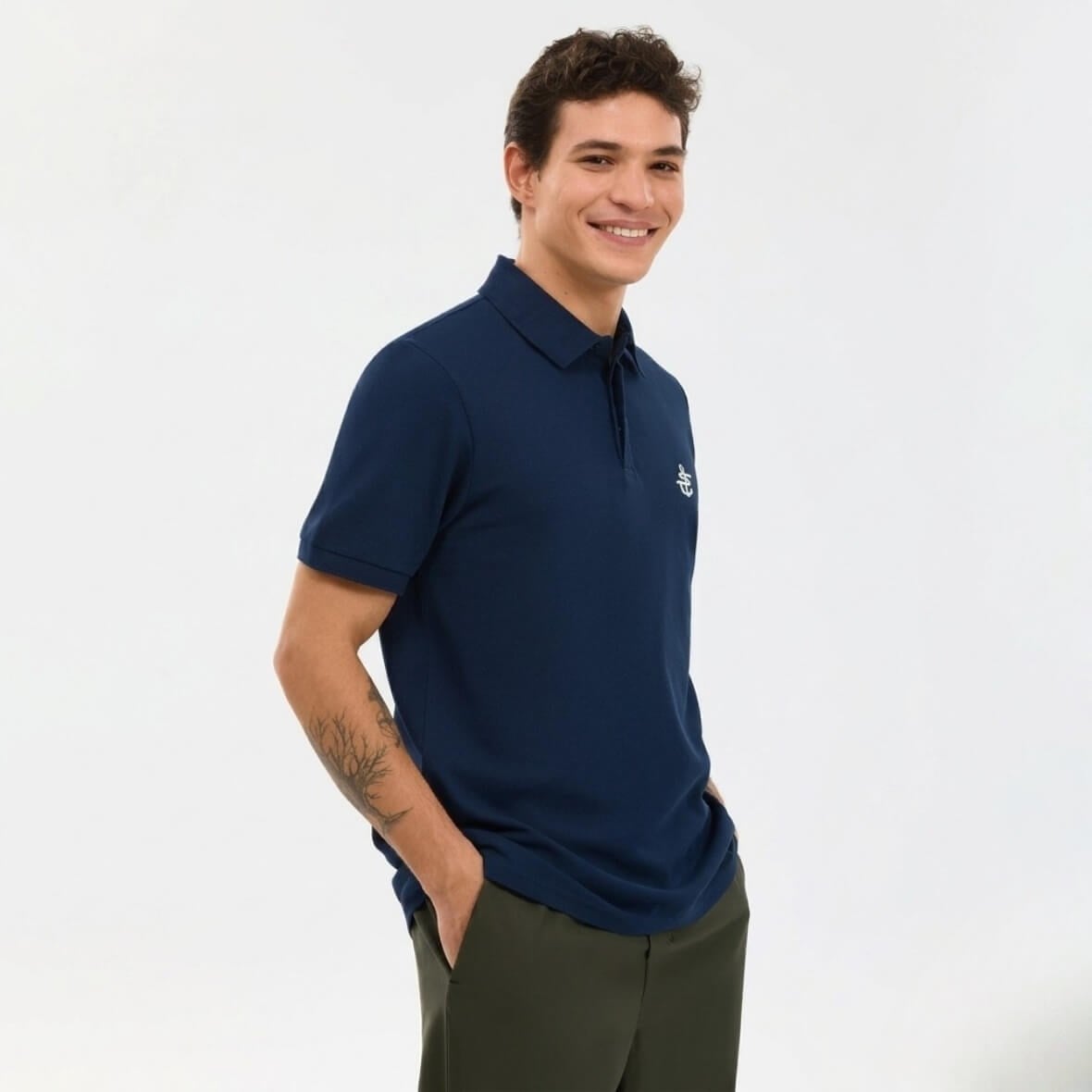 Skechers M Logo Printed Polo T-Shirt S2610085-0505 Erkek T-Shirt - Lacivert
