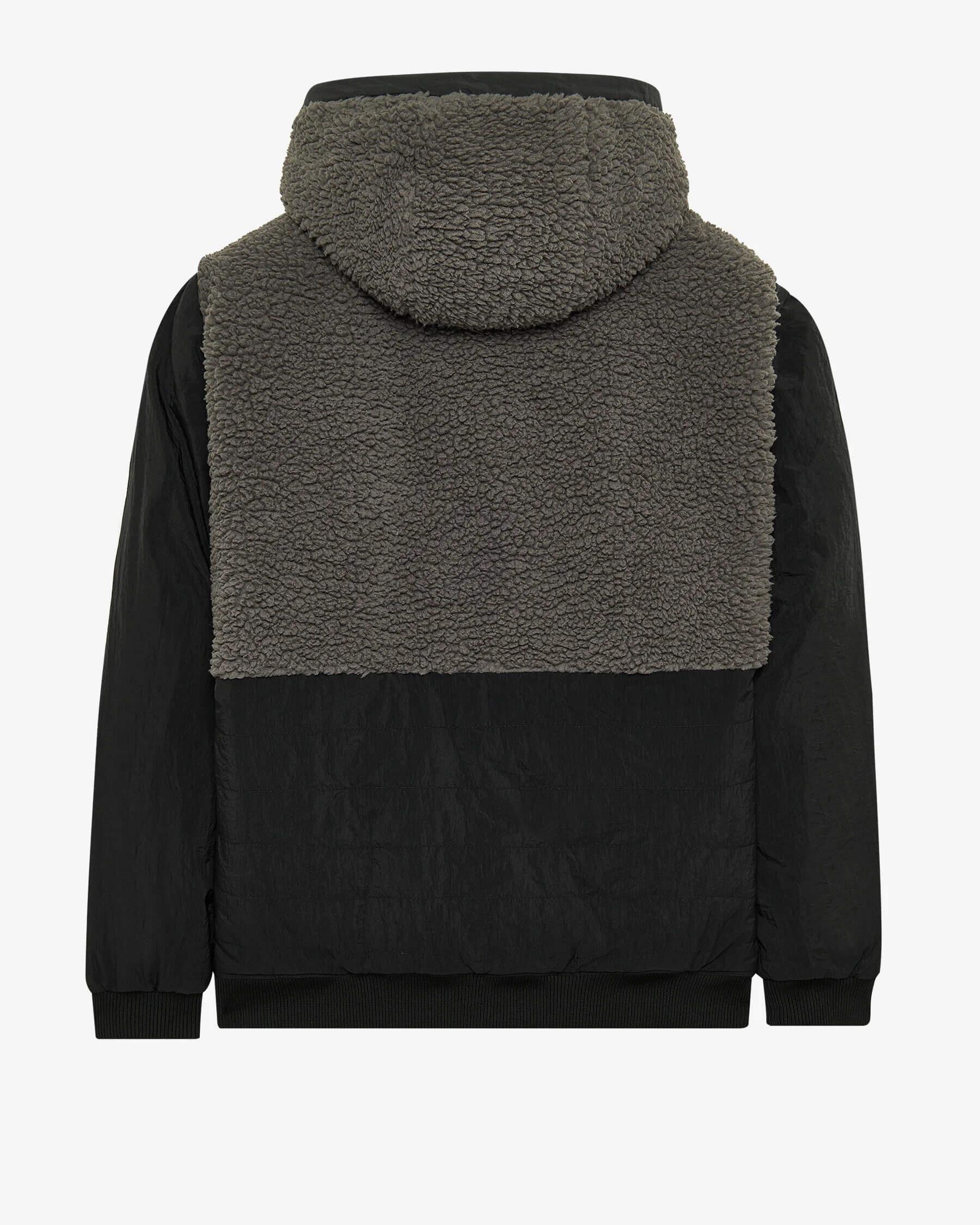 Skechers M Outdoor Fleece Reversible Full Zip Sherpa Polar S242252-003 Kapüşonlu Erkek Mont - Antrasit / Siyah