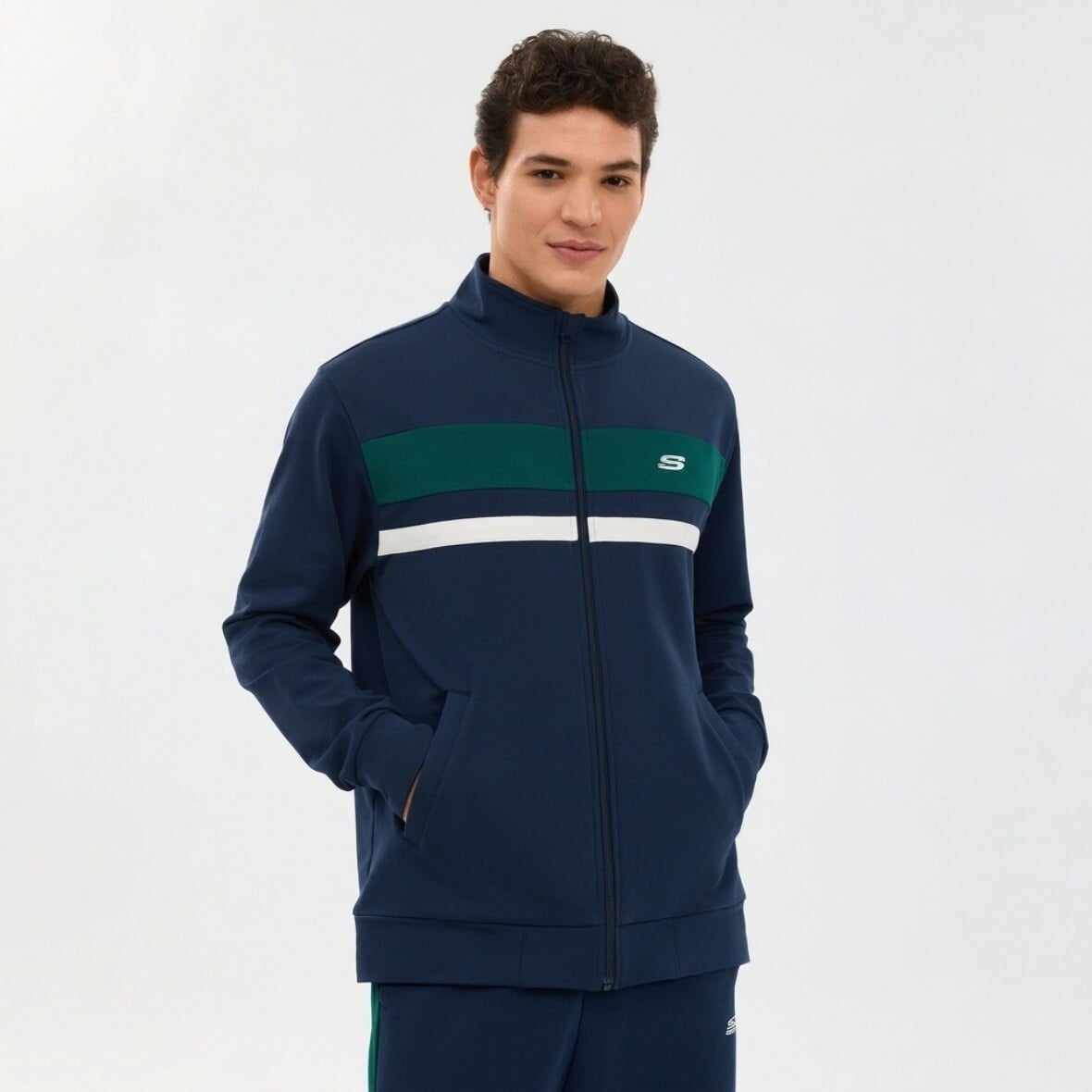 Skechers M Performance Coll. Track Suit S2610008-0505 Erkek Eşofman Takımı - Lacivert