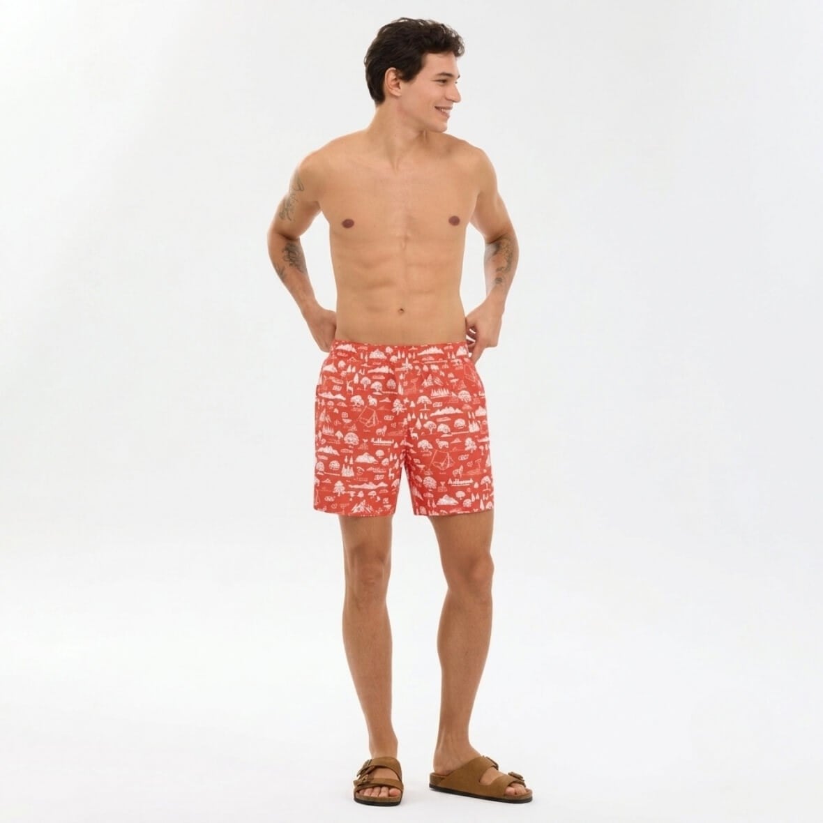 Skechers M Swimwear 5 Inch Swimshort S2610132-0120 Erkek Deniz Şortu - Kırmızı