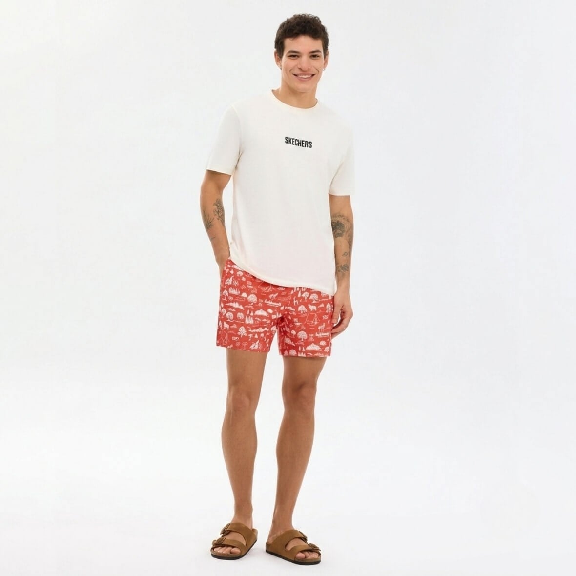Skechers M Swimwear 5 Inch Swimshort S2610132-0120 Erkek Deniz Şortu - Kırmızı