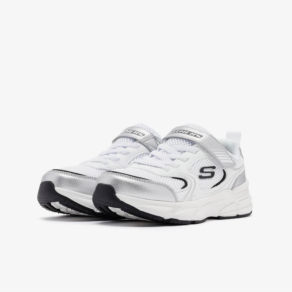 Skechers Retro-Graph 303692L WSL Çocuk Spor Ayakkabı - Beyaz / Gümüş