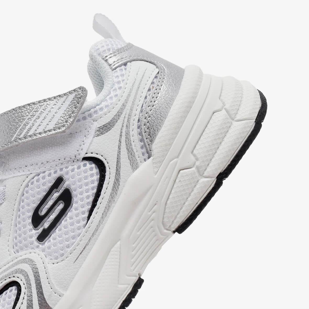 Skechers Retro-Graph 303692L WSL Çocuk Spor Ayakkabı - Beyaz / Gümüş