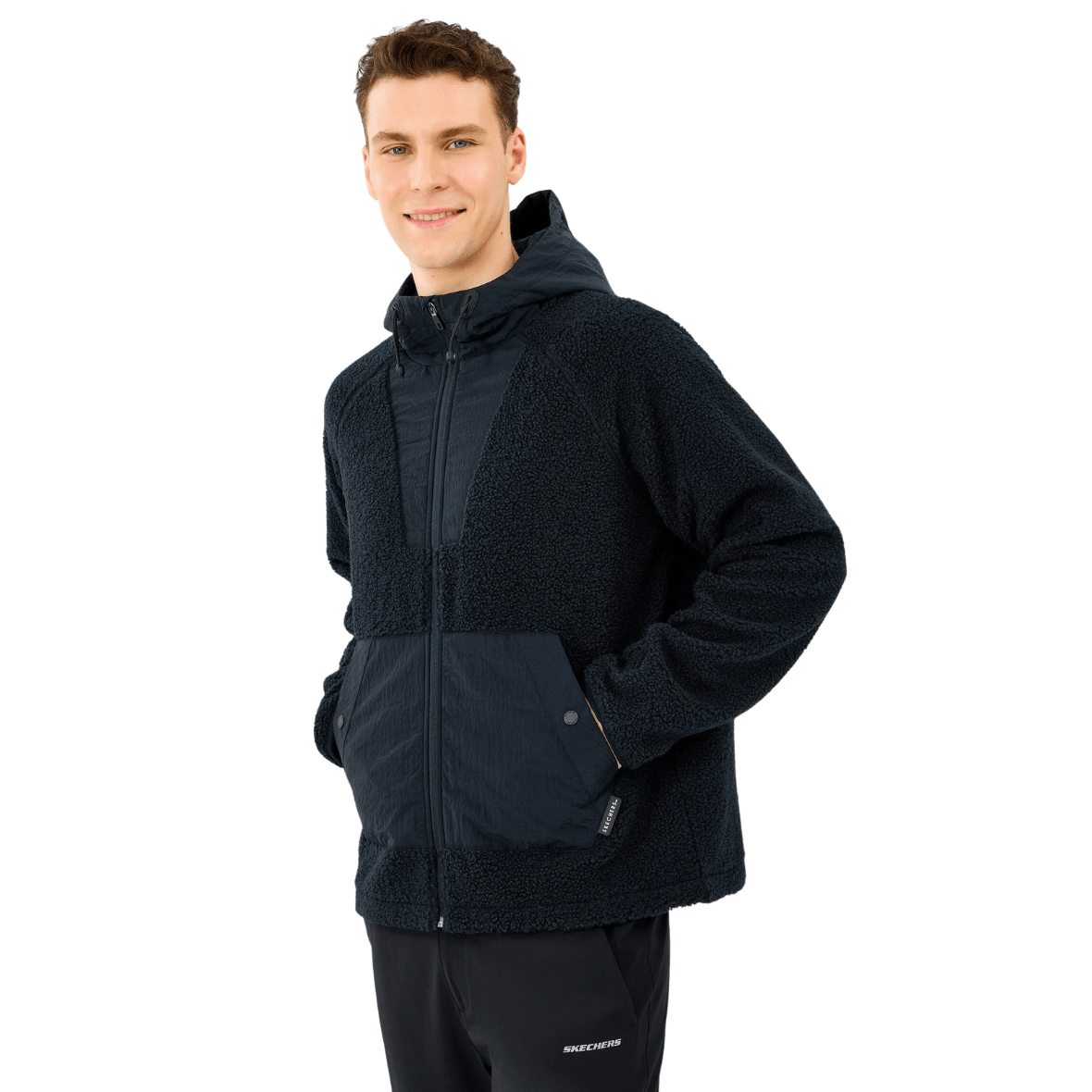 Skechers Skech Sherpa Fusion Full Zip Jacket  S2520131-3817 Erkek Ceket - Siyah